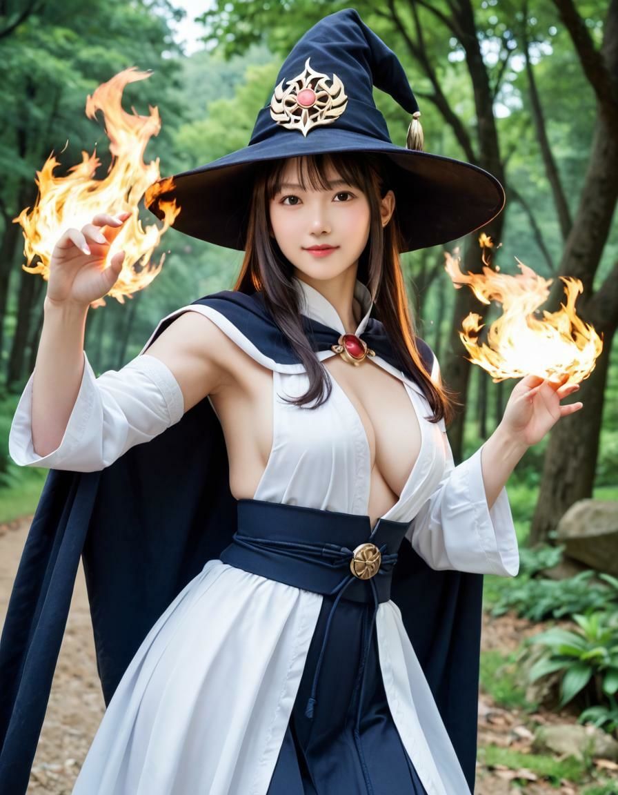 炎の魔法使い（449枚）【実写系AI超リアルCG集EX】 サンプル1ページ目