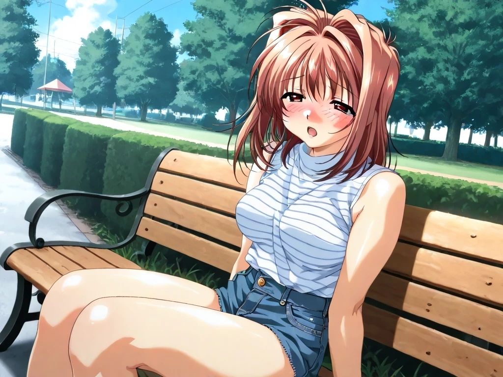 AIイラストCG集116 L〇VERS 恋に〇ちたら 河〇理恵（公園編） サンプル2ページ目