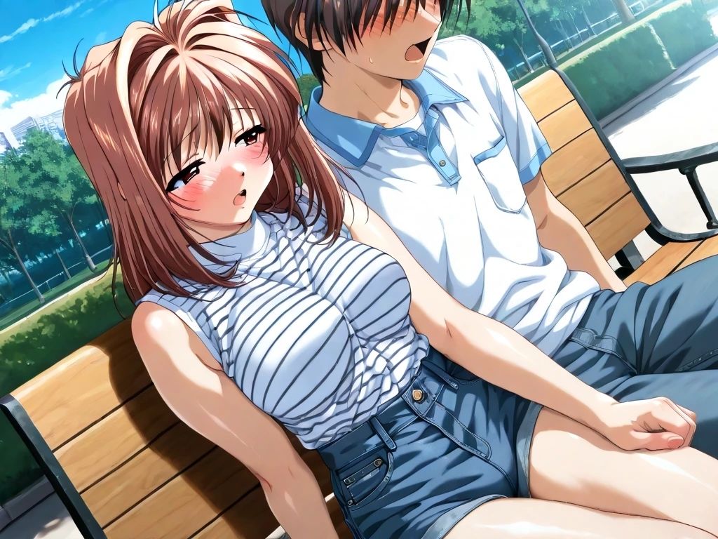 AIイラストCG集116 L〇VERS 恋に〇ちたら 河〇理恵（公園編） サンプル3ページ目