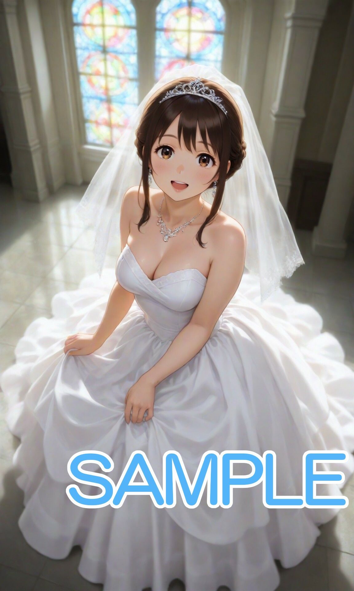 ウェディングドレスな女の子と結婚式で・・・ サンプル1ページ目