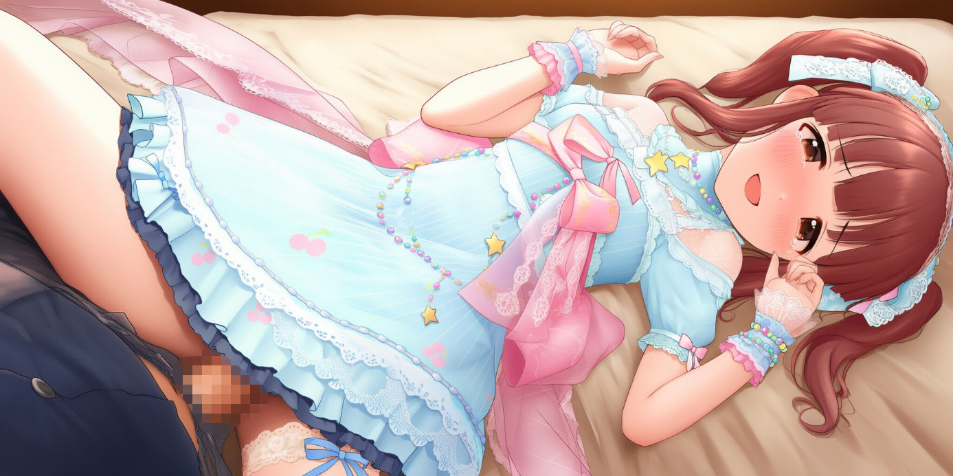 ゆめかわパステルロリィタを着たままの天使系アイドルとイチャラブSEXするイラスト集 サンプル2ページ目