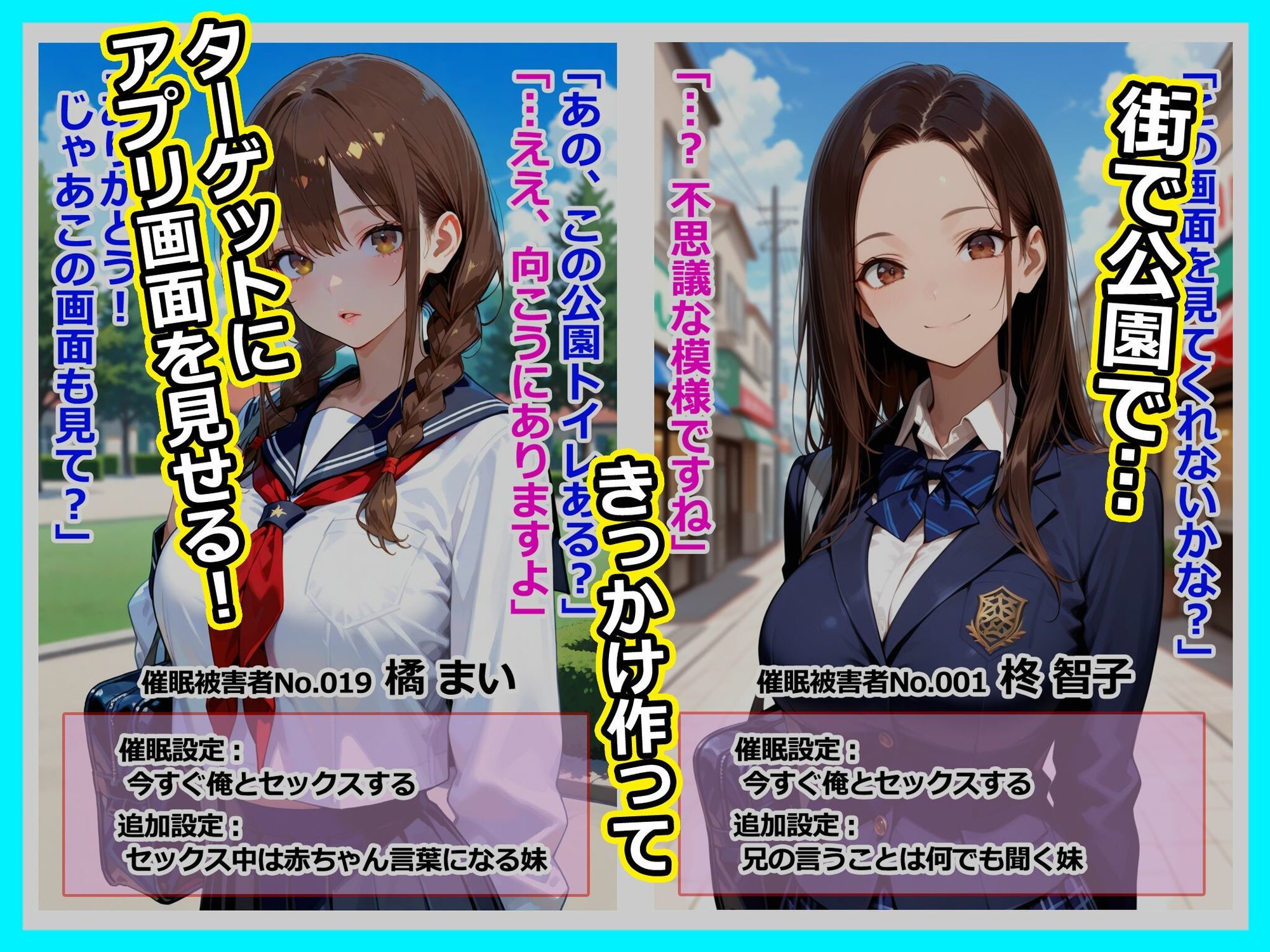 シスコンだけど妹がいないから催〇アプリでお前らみんな妹にしてヤる！ 即オチ2コマ サンプル2ページ目