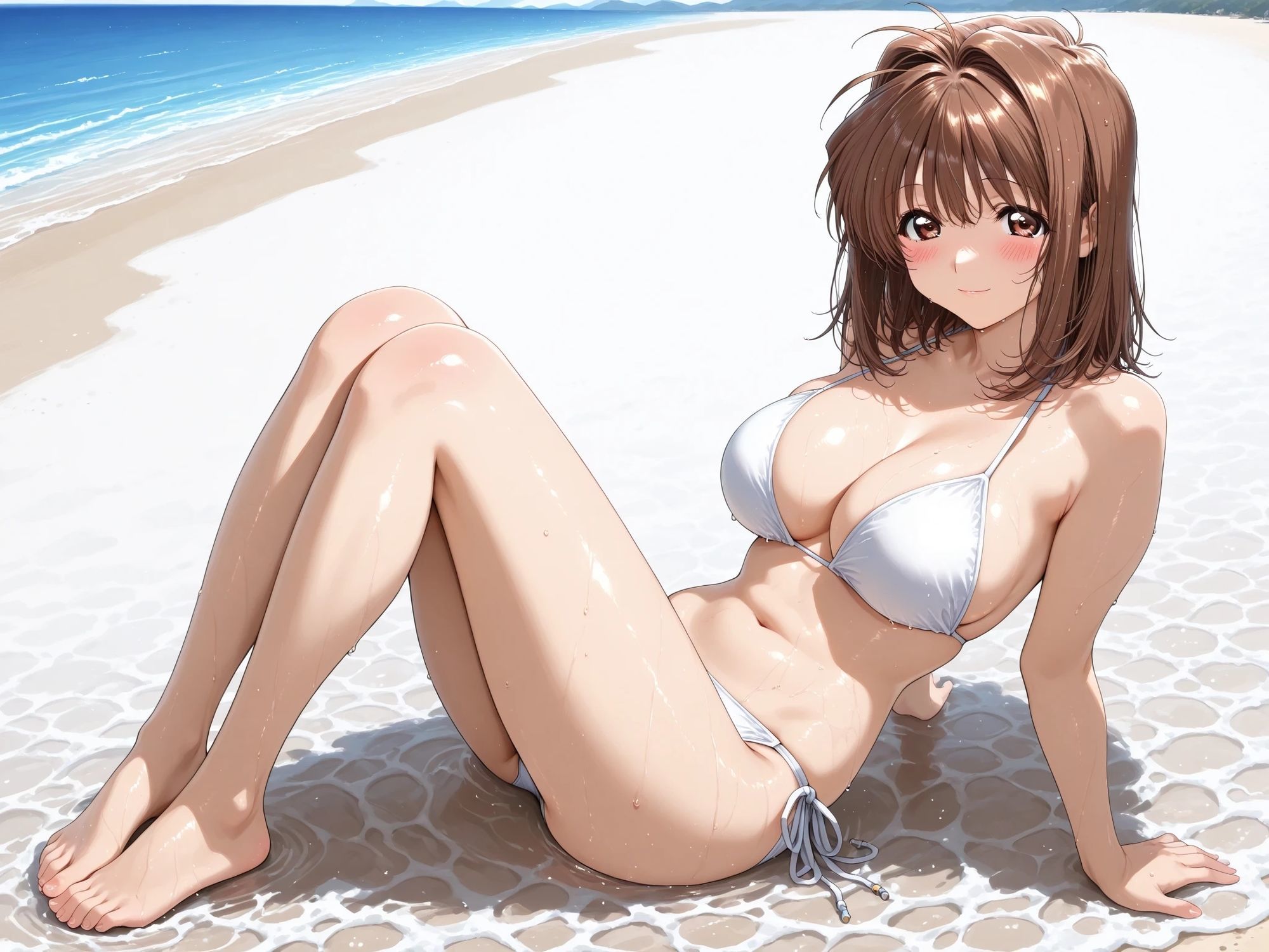 AIイラストCG集117 L〇VERS 恋に〇ちたら 河〇理恵（海水浴編） サンプル1ページ目