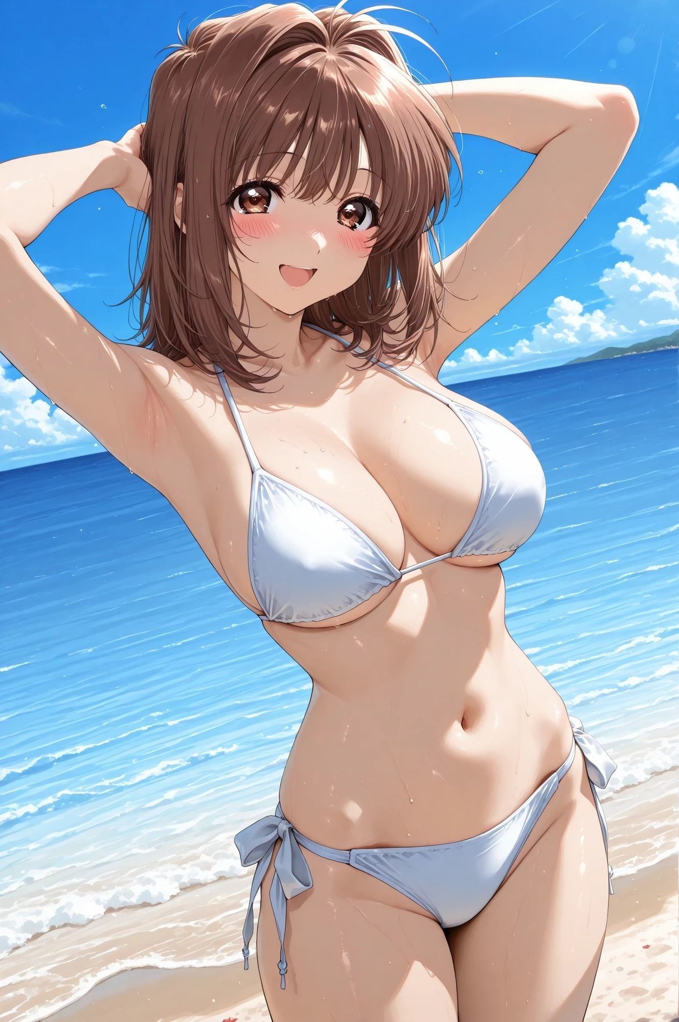AIイラストCG集117 L〇VERS 恋に〇ちたら 河〇理恵（海水浴編） サンプル2ページ目