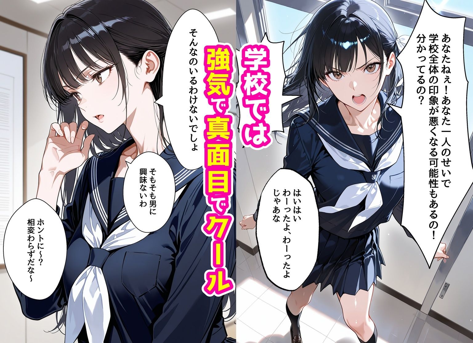 オナニーが日課の風紀委員長、エッチの気持ち良さを知る。 サンプル2ページ目