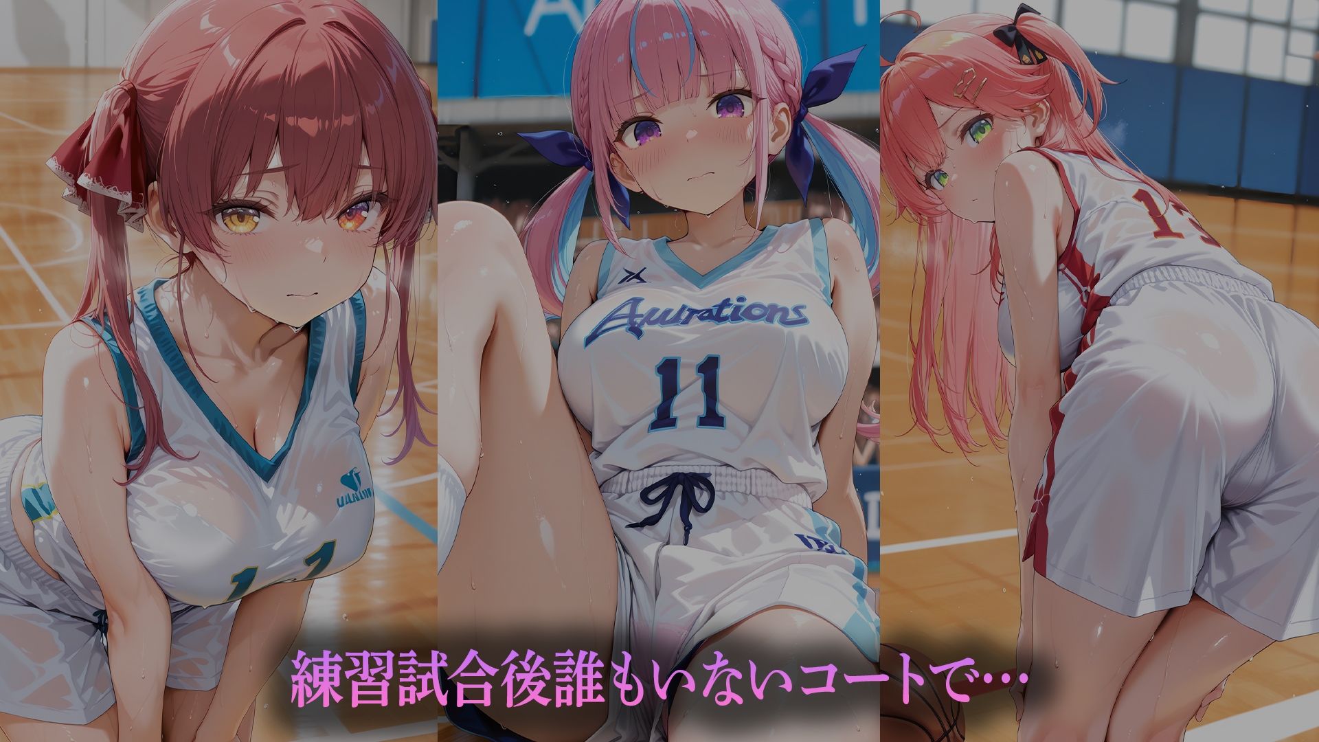 バスケ部彼女と試合後えっち〜誰もいないコートで〜（ホ●ライブバージョン） サンプル1ページ目