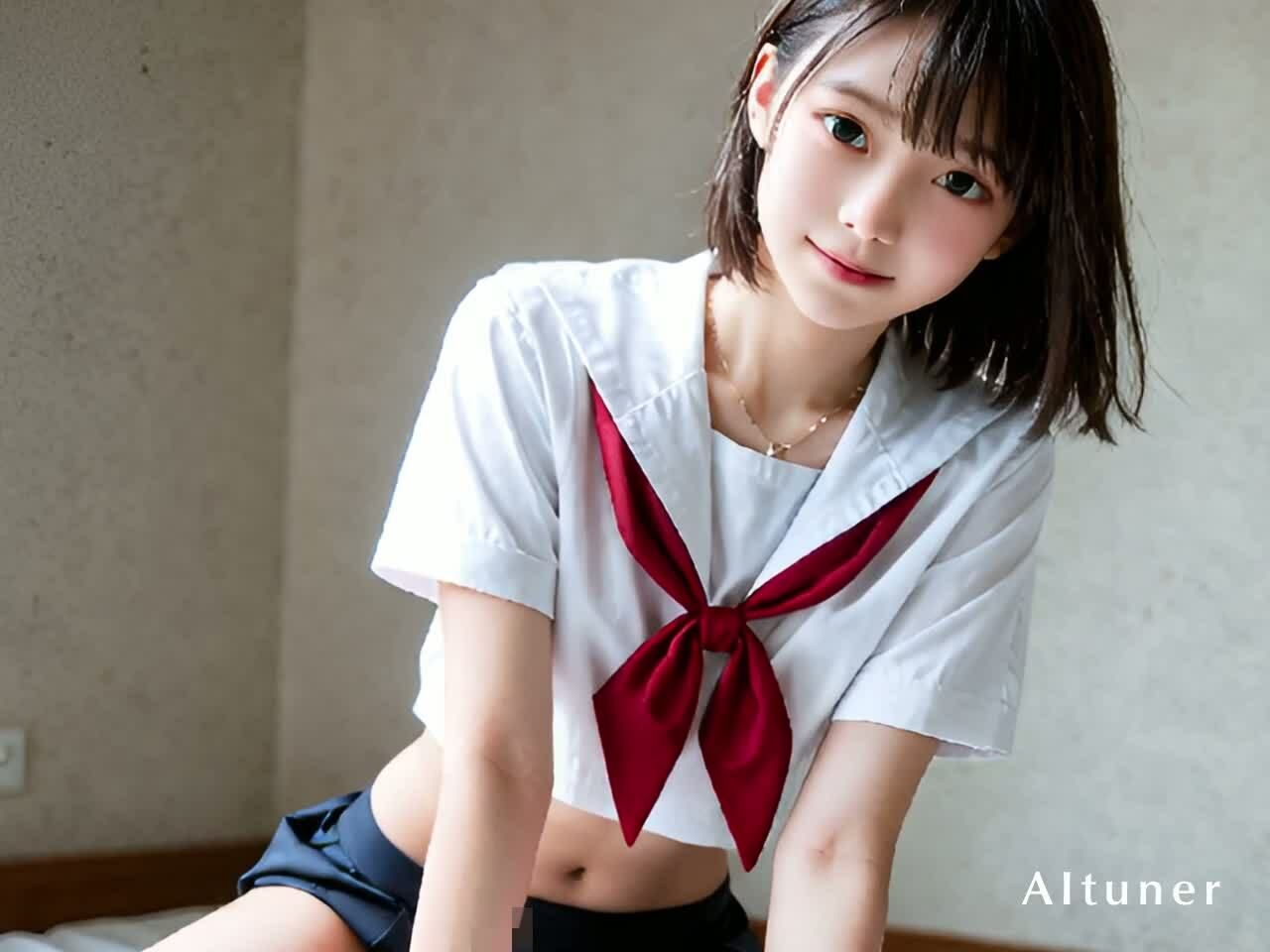 【35分HD】見つめ返す彼女はもう止まらない──胸チラ→制服SEX→室内フルコース→おそうじフェラぶっかけ サンプル7ページ目