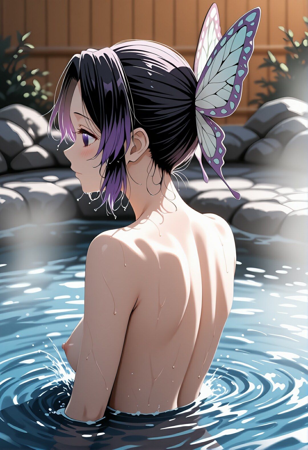 催●虫柱の湯煙輪●〜胡蝶し〇ぶ、温泉で中年チンポに堕とされる サンプル4ページ目