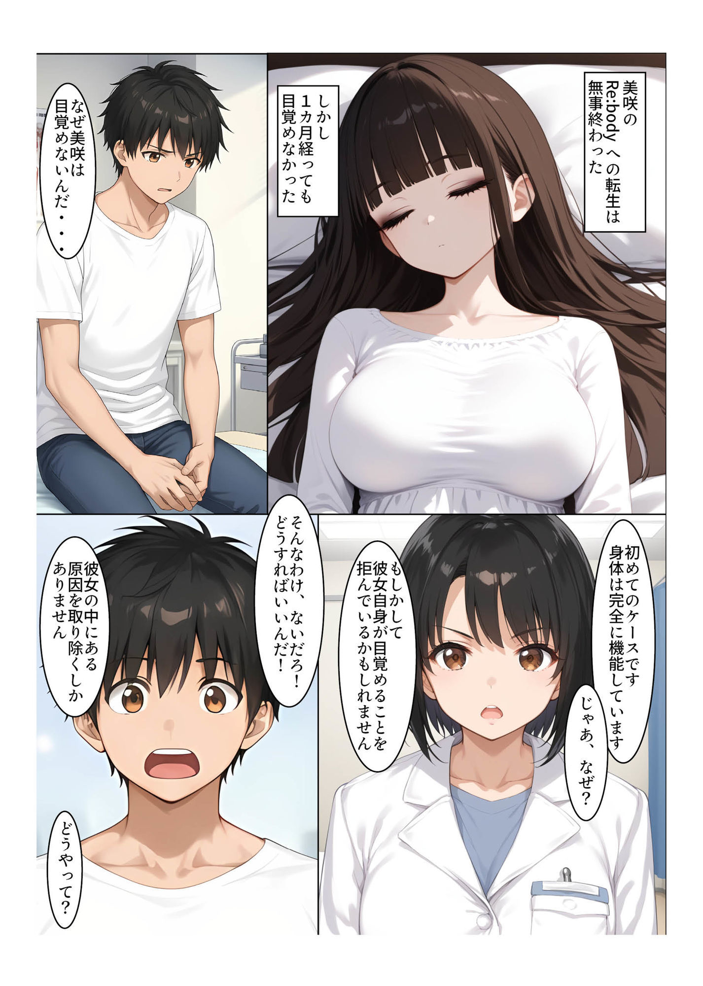 転生美女計画 RE:body 彼女の中で取り残された俺は目覚めると彼女になっていた サンプル1ページ目