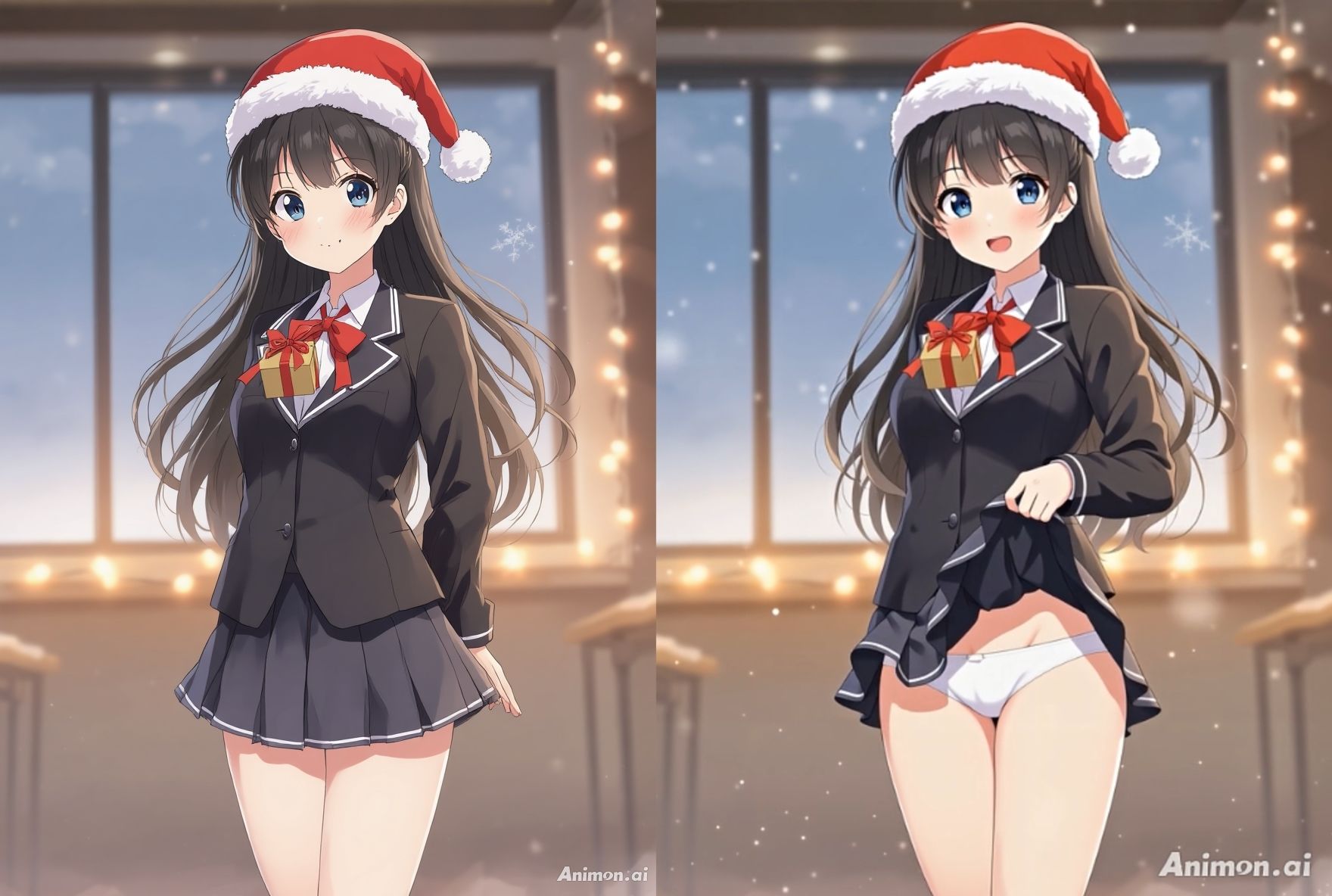 【アニメ49分】冬にひたすらミニスカめくって生パンツ！ミニスカートの制服を着た女の子300人以上がパンティーを見せてくれる、妄想の世界での雪が舞う冬景色！ふわふわな雪色の純白ショーツやトランクスから、紺色ブルマやスパッツっぽい下着まで！大胆な女の子から、ツンデレでなかなか見せてくれない女の子まで！現実の世界での街中では、絶対にこんなことをしないでくださいね！！ サンプル3ページ目