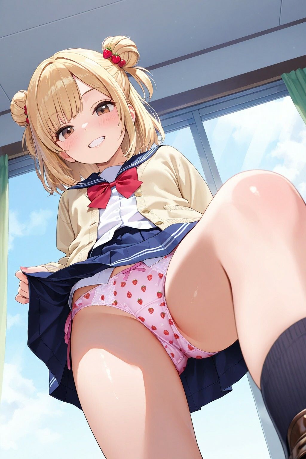 黒ハイソックスJKの踏みつけパンチラ サンプル1ページ目