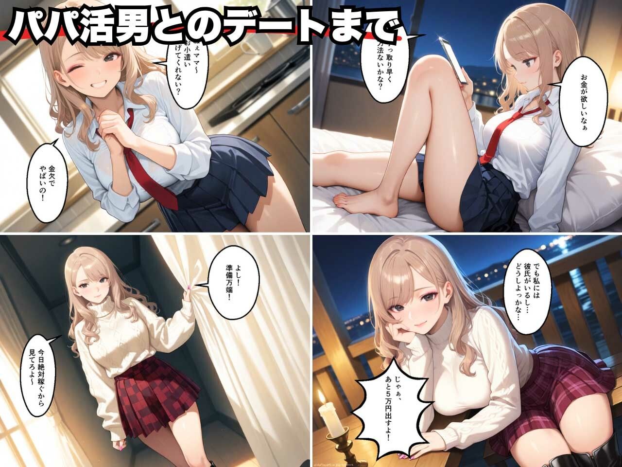 パパ活女子の末路！女子大生美少女 vs 女子校生ギャル サンプル6ページ目