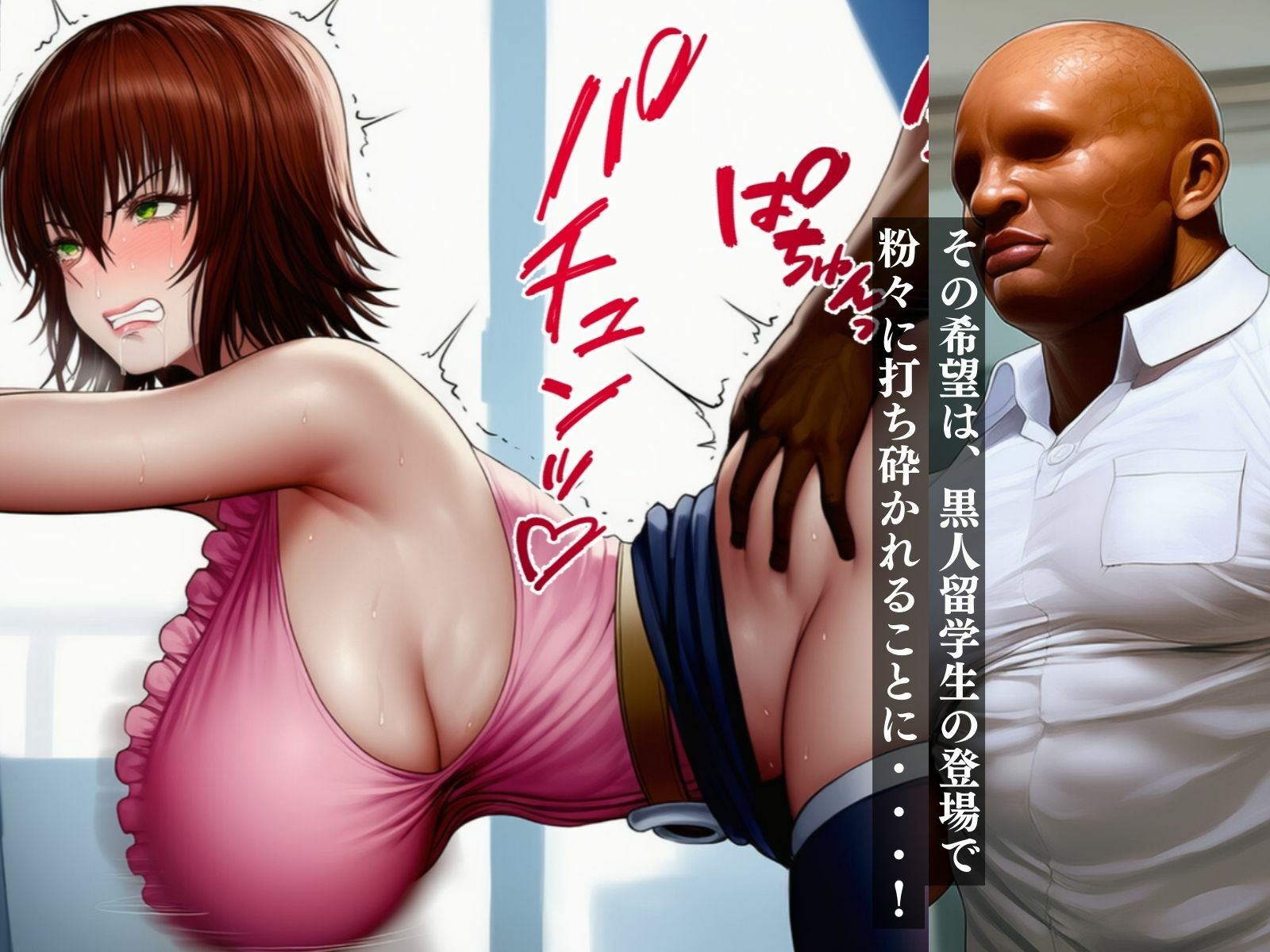大好きな保健の先生が黒人留学生に寝取られるのを見ているしかない負け犬の僕。黒いデカチンにまんここじ開けられて侵略された爆乳養護教諭御○涼子 サンプル3ページ目