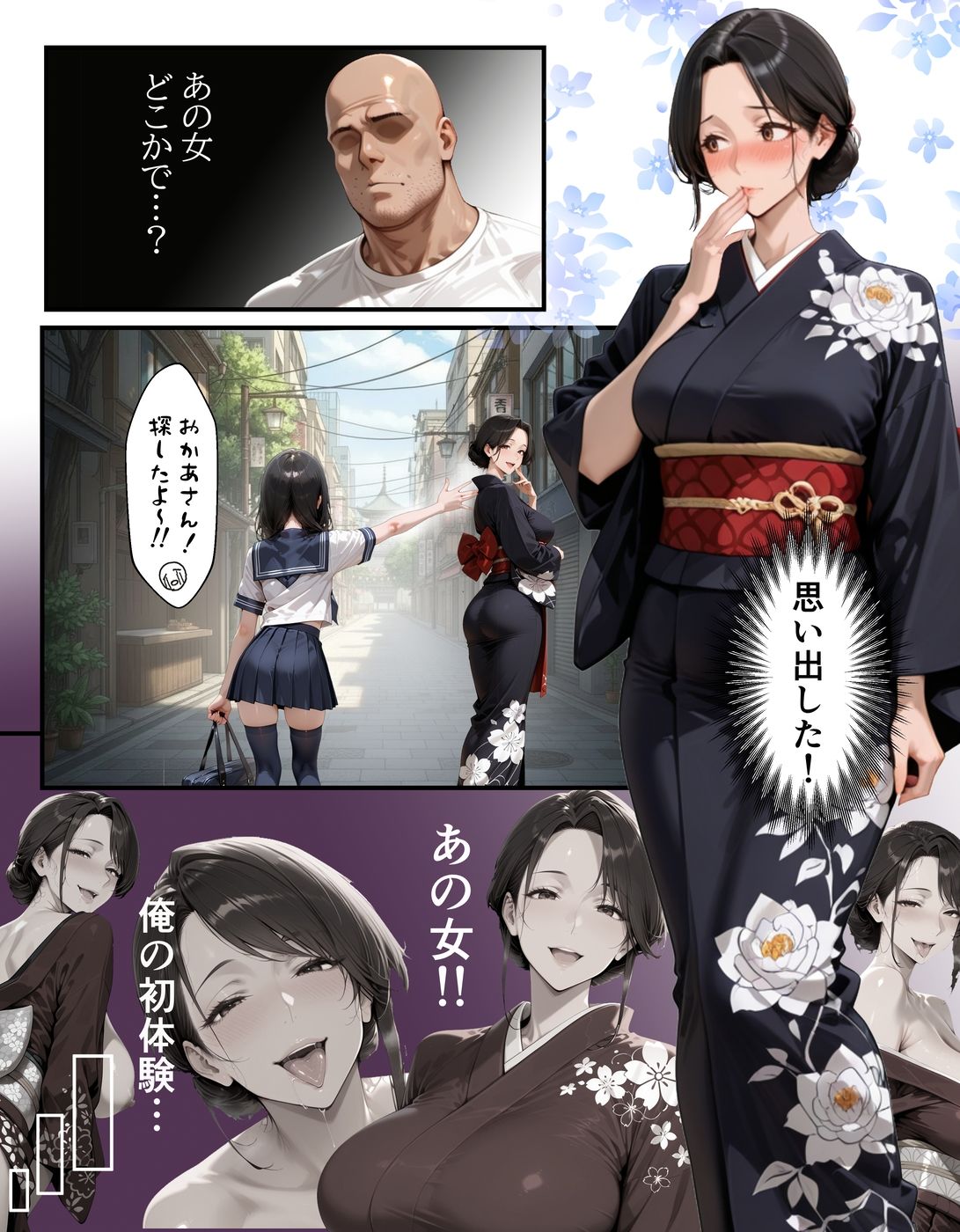 【総集編・セリフ有】催●アプリで人妻を調教したら娘も巻き込んで親子丼になった話〜総集編 1〜 サンプル3ページ目