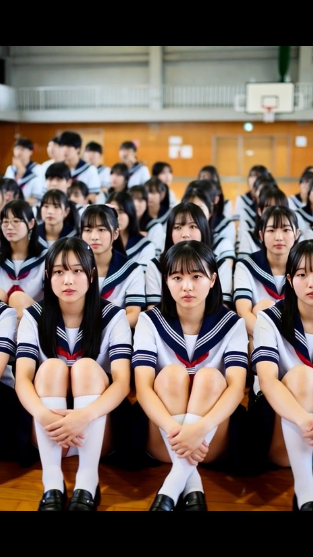 ローアングルカメラ 女子校生 JK 盗撮 全校集会 体育館 学生 制服少女 青春 日常 サンプル3ページ目