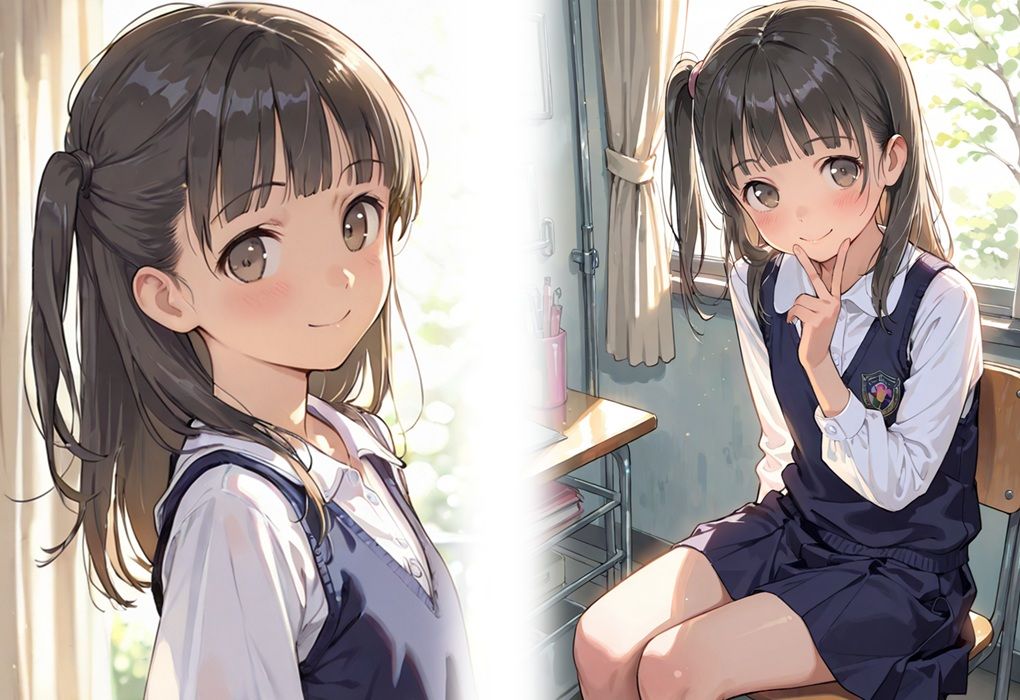 隣の席の小柄なアイドル級ロリ少女に、体育倉庫で膣内に何度も大量射精 妊娠確実プレイ サンプル1ページ目