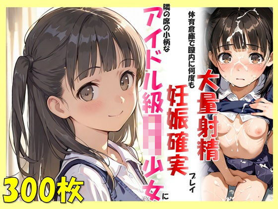 隣の席の小柄なアイドル級ロリ少女に、体育倉庫で膣内に何度も大量射精 妊娠確実プレイ