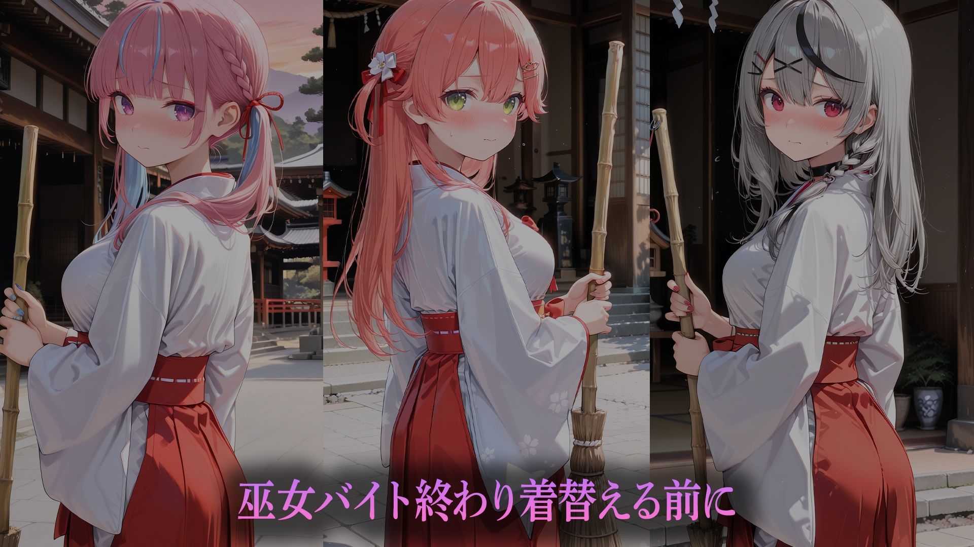 巫女バイト彼女（はーと）〜バイト終わりに神社で密会〜    （ホ●ライブバージョン） サンプル1ページ目