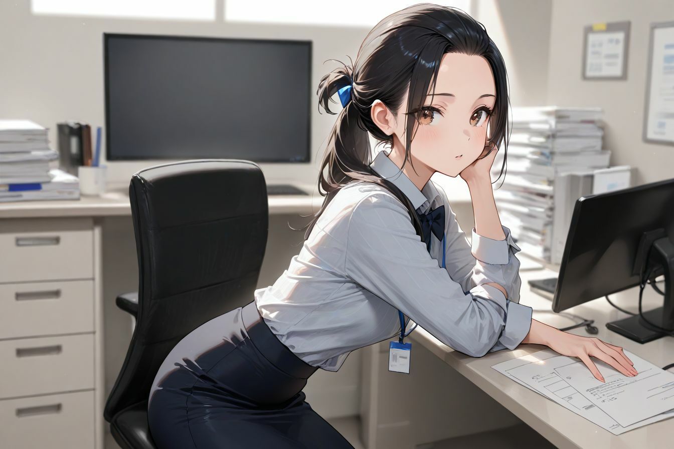 職場の先輩と残業えっち サンプル2ページ目