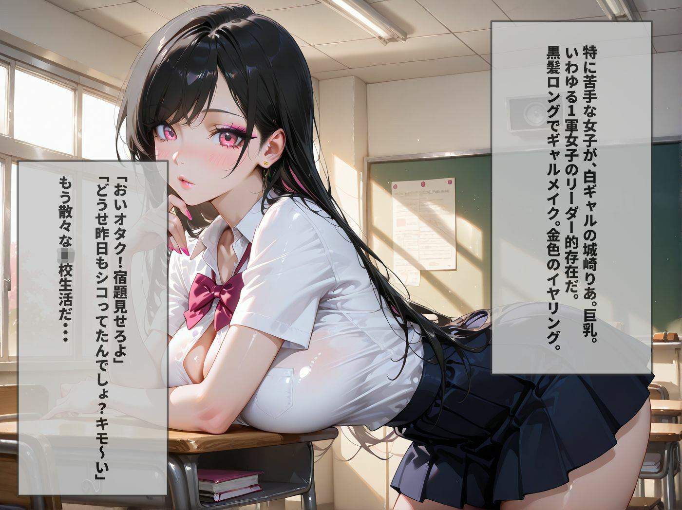 生意気な白ギャル巨乳の弱み握ってオタクの僕がわからせてやったw サンプル2ページ目