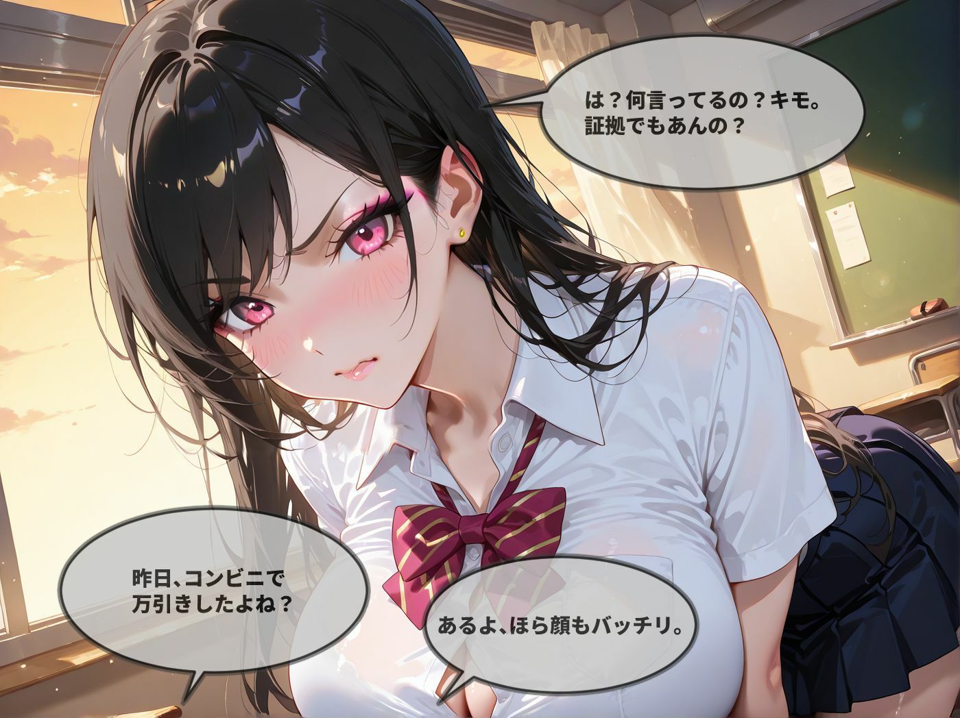 生意気な白ギャル巨乳の弱み握ってオタクの僕がわからせてやったw サンプル5ページ目