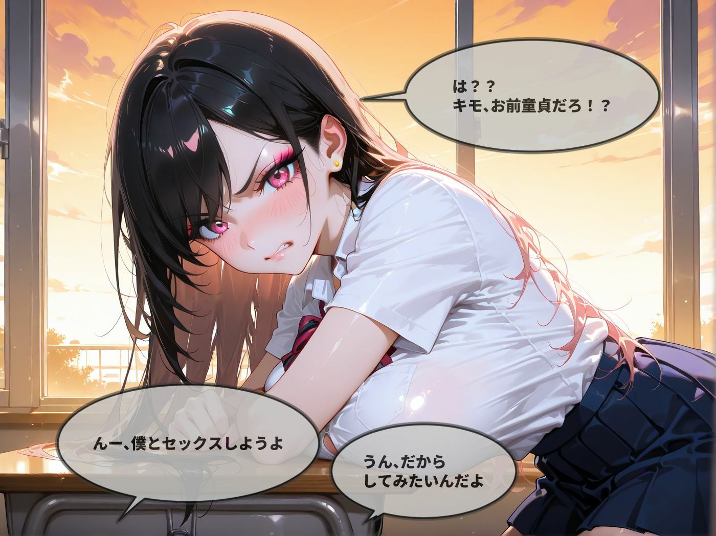 生意気な白ギャル巨乳の弱み握ってオタクの僕がわからせてやったw サンプル6ページ目