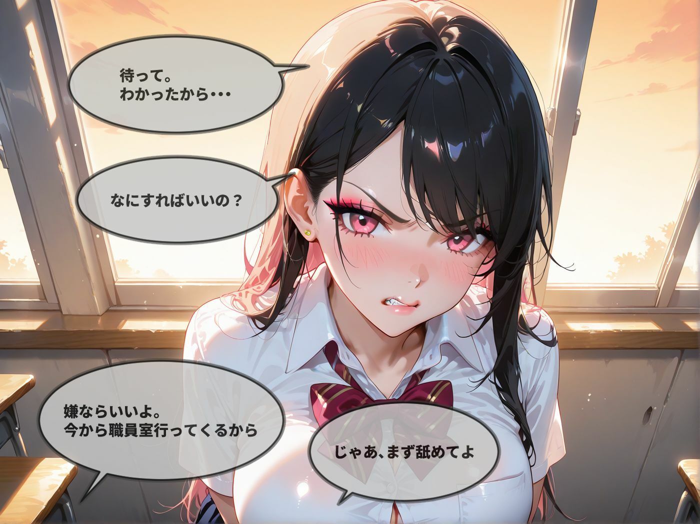 生意気な白ギャル巨乳の弱み握ってオタクの僕がわからせてやったw サンプル7ページ目