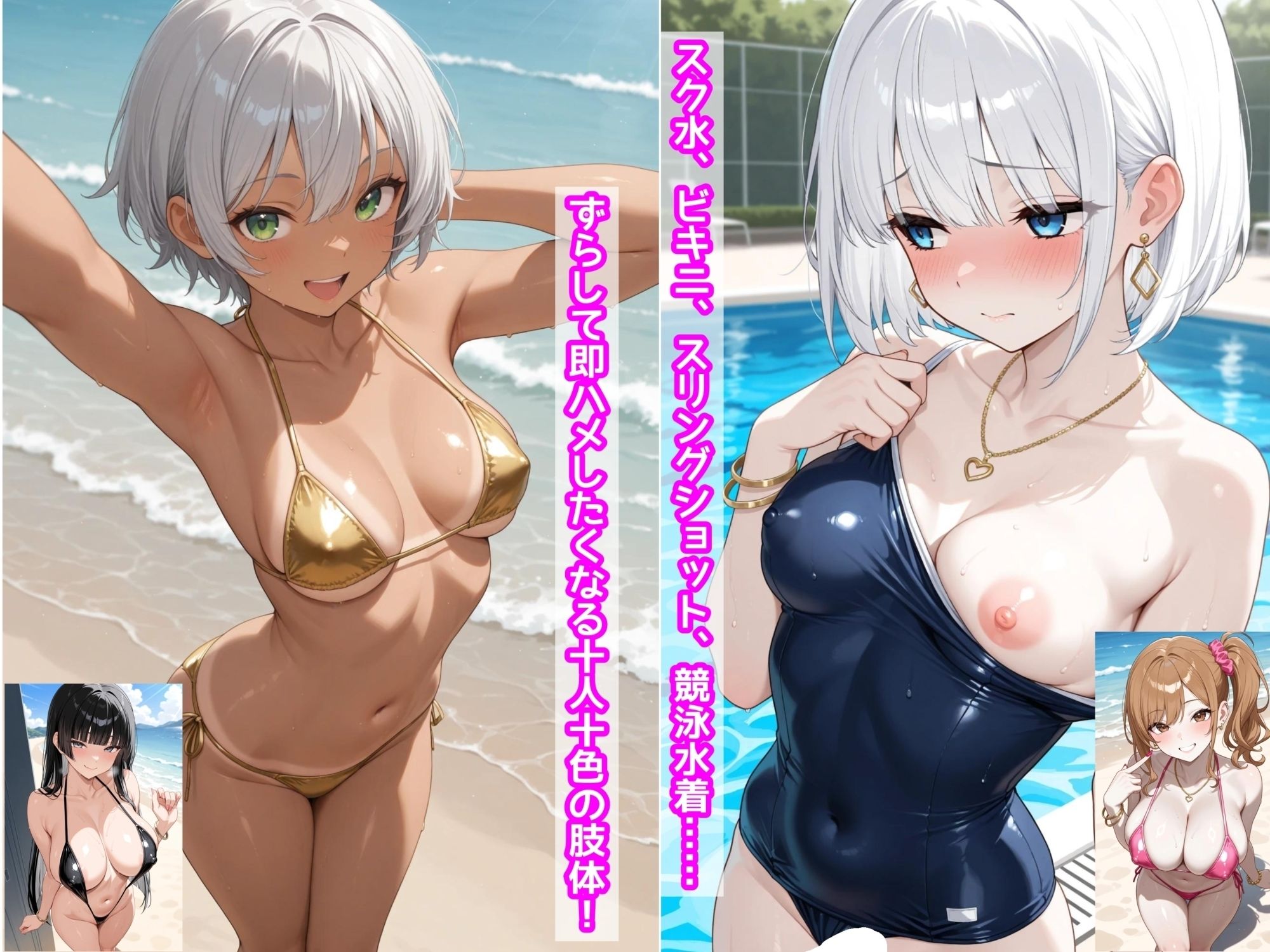 【410枚】野外露出ギャル10人斬りラブデート！ 公衆の面前で全員中出しSEX！【一部セリフ付き】 サンプル3ページ目