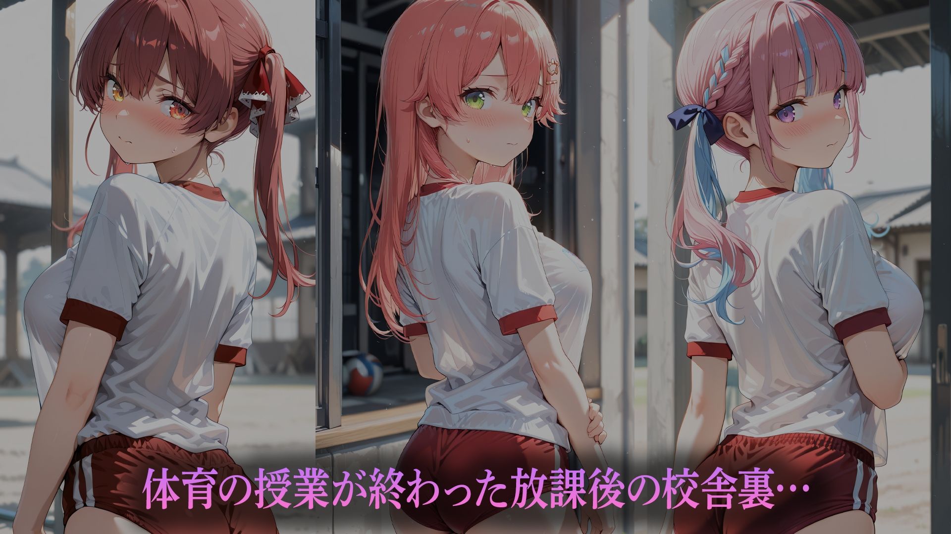 校舎裏の秘密（はーと）〜ブルマ姿の彼女と〜    （ホ●ライブバージョン） サンプル1ページ目