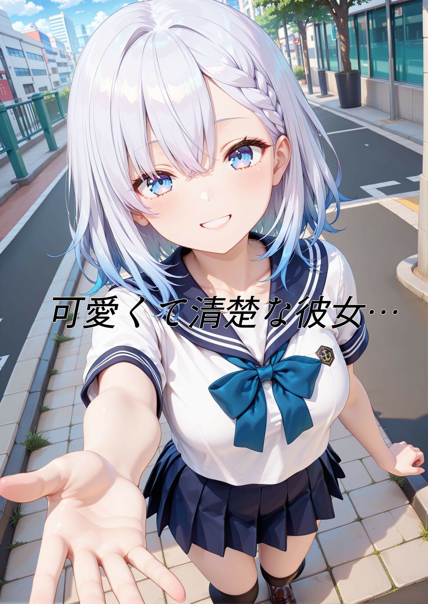 銀髪清楚彼女堕ちる サンプル1ページ目