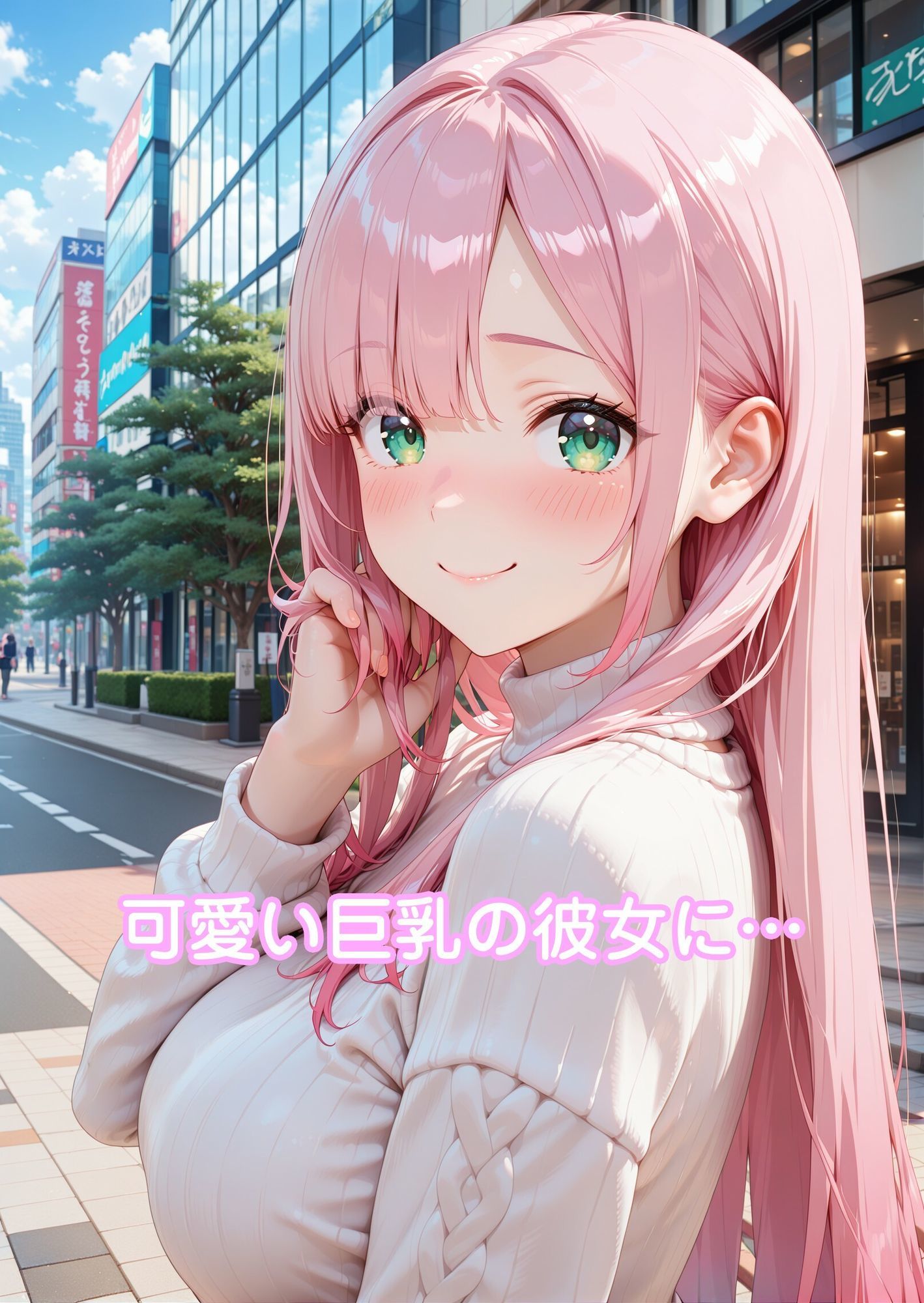 桃色巨乳彼女とろける サンプル1ページ目