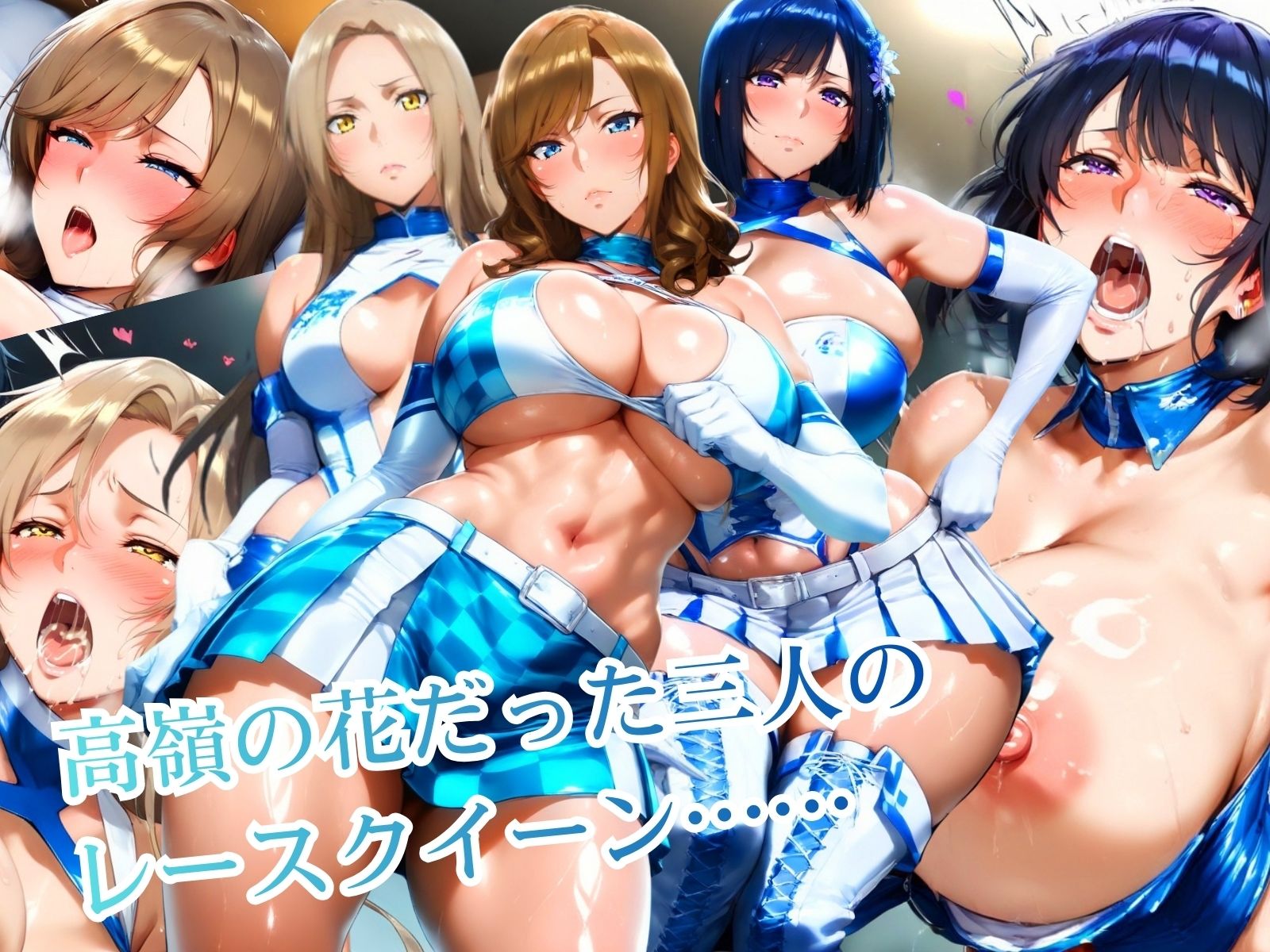 白濁に染まるサーキットの華 RQ三人が公衆肉便器に堕ちる瞬間 サンプル1ページ目