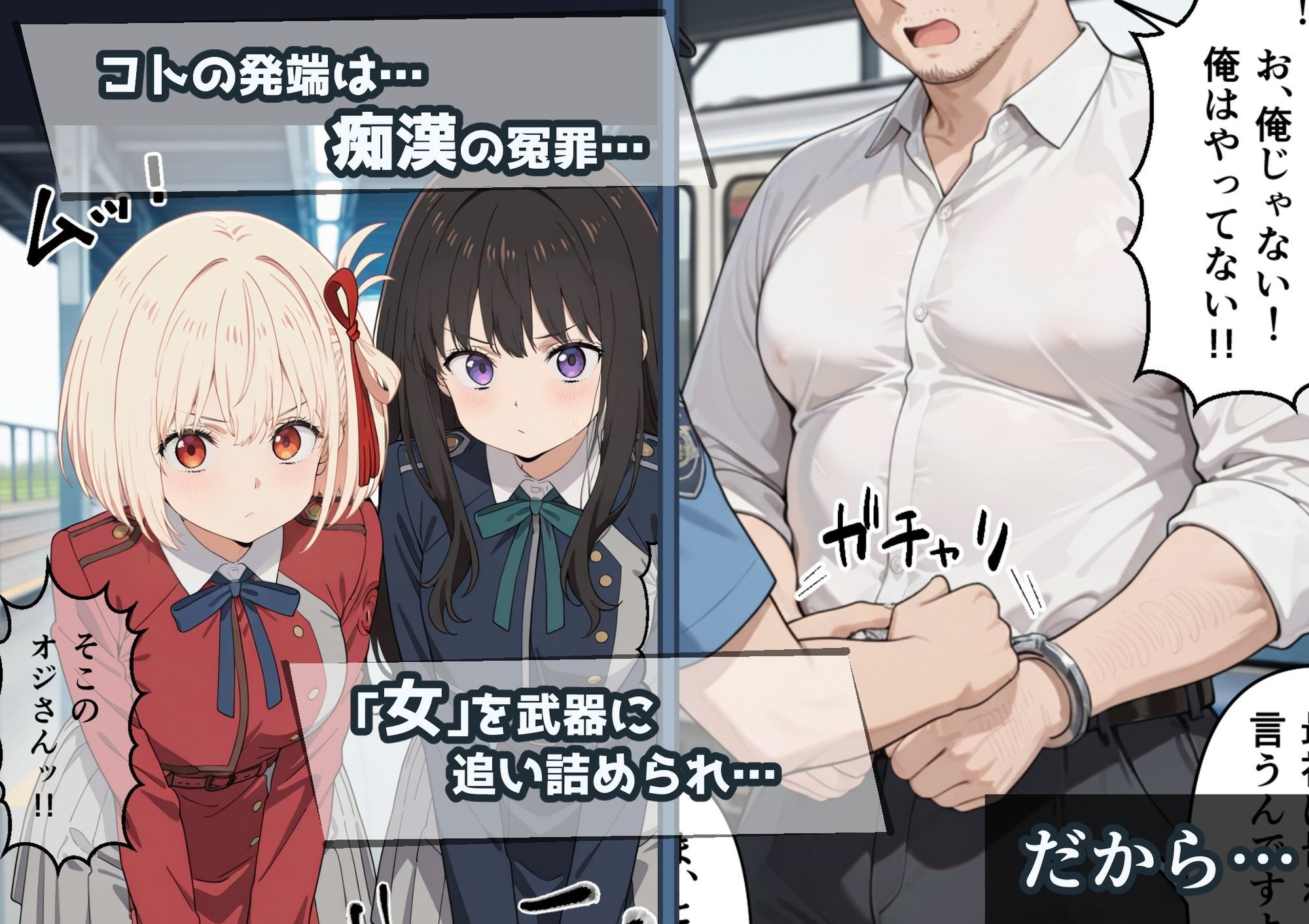冴えないおじをザマァwしたら 拉致られてメス奴●にされました 【リ〇リス・リコイル 錦木 千束編】 サンプル2ページ目