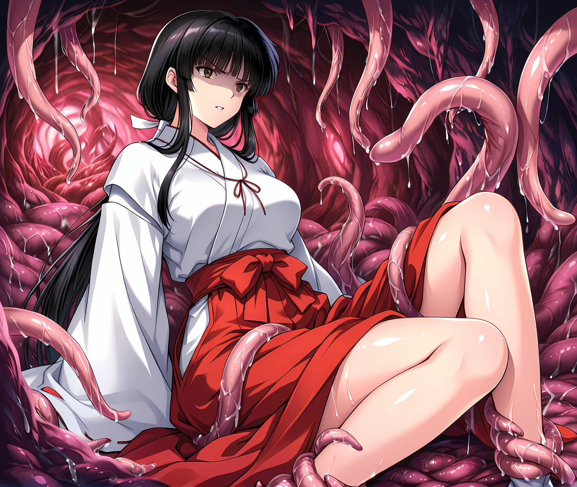 巫女洗脳丸呑み悪堕ち〜淫魔化ドスケベ搾精〜 サンプル3ページ目