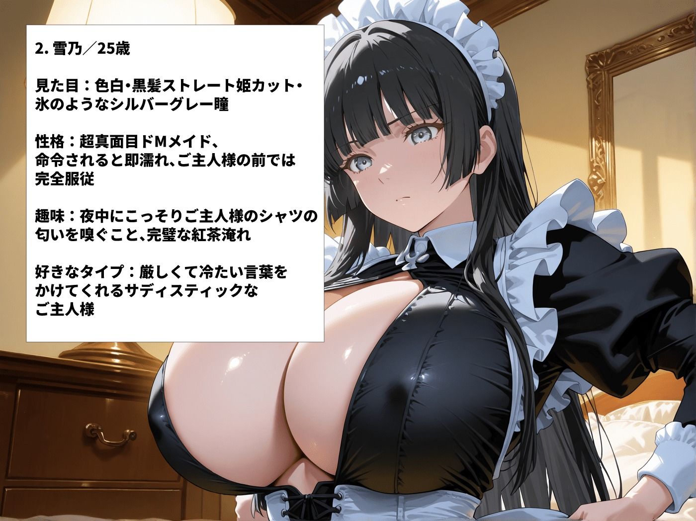 あまあまな爆乳メイド3人と順番にラブラブセックス サンプル4ページ目
