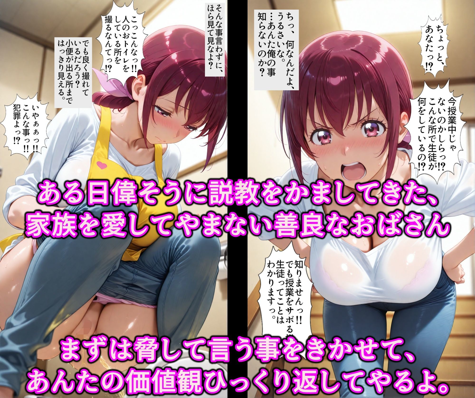媚薬精子と催淫暗示で徹底調教！！家族思いの母親を何でも言いなりでチンポ狂いの淫乱肉オナホにガチ洗脳 サンプル2ページ目