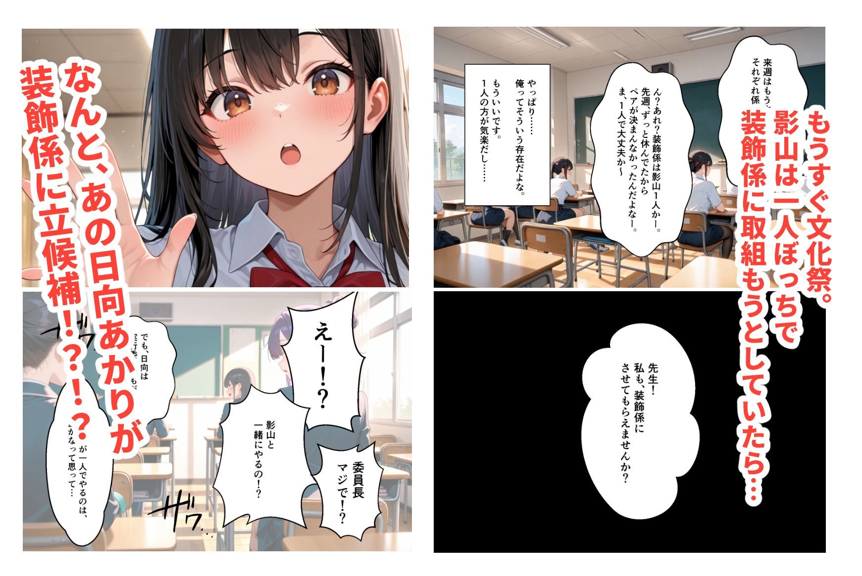 才色兼備な委員長が  陰キャな俺にメス堕ちした話 サンプル2ページ目