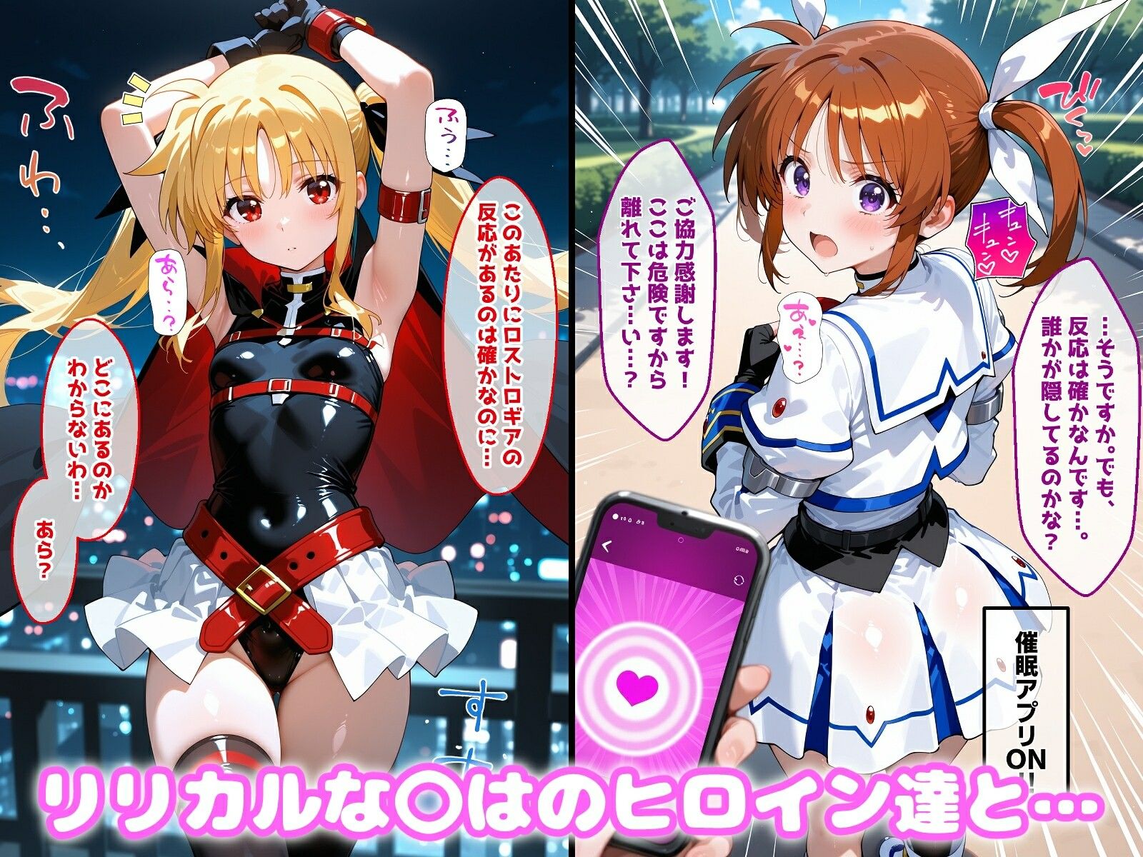 〇眠アプリで妊娠孕ませ  リリカルな〇はのヒロインたちと膣内射精えっちする話 サンプル1ページ目