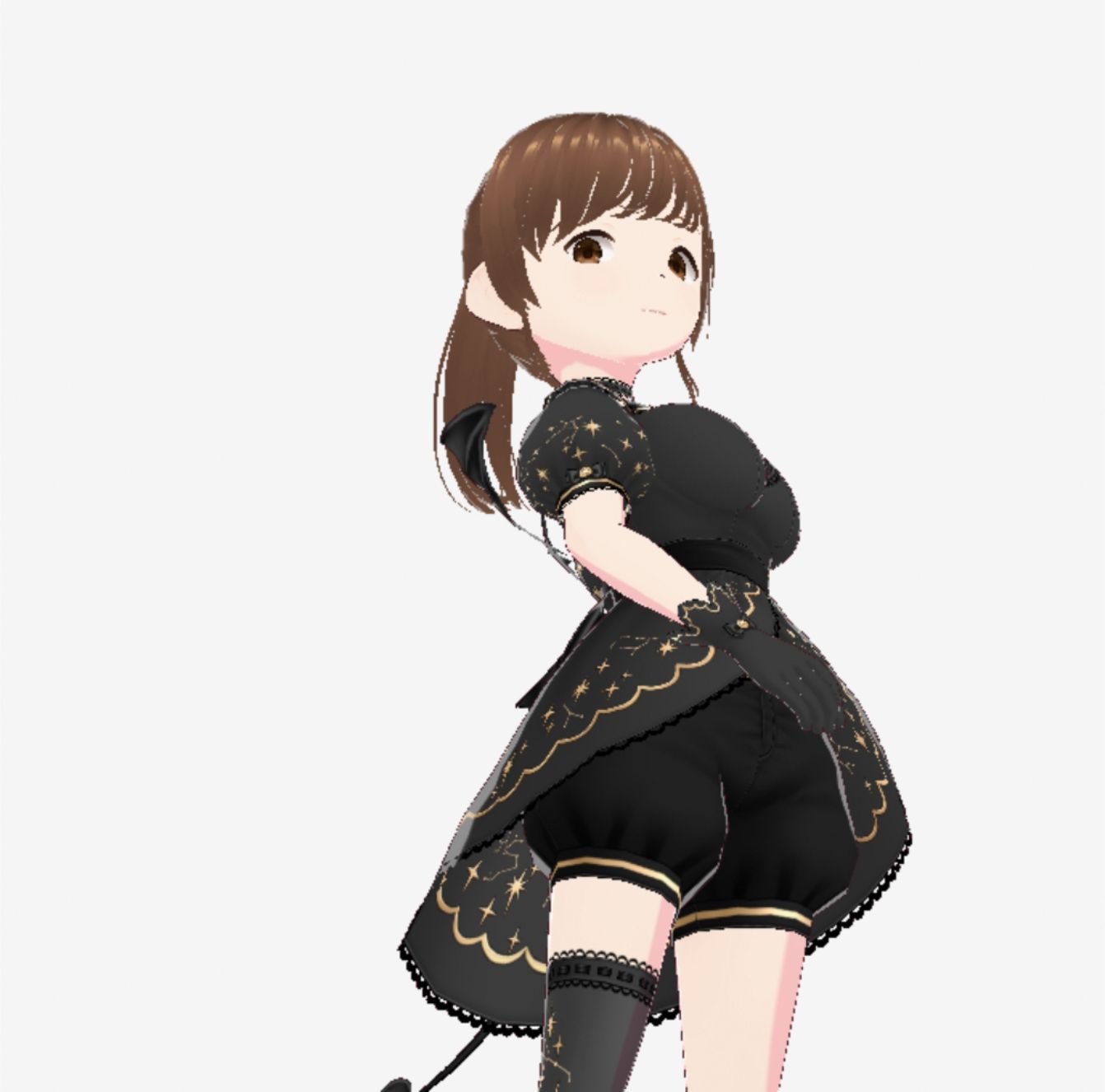 黒いドレスを着たお姉さん（セリフなし  3DCGモデル  イラスト集） サンプル1ページ目