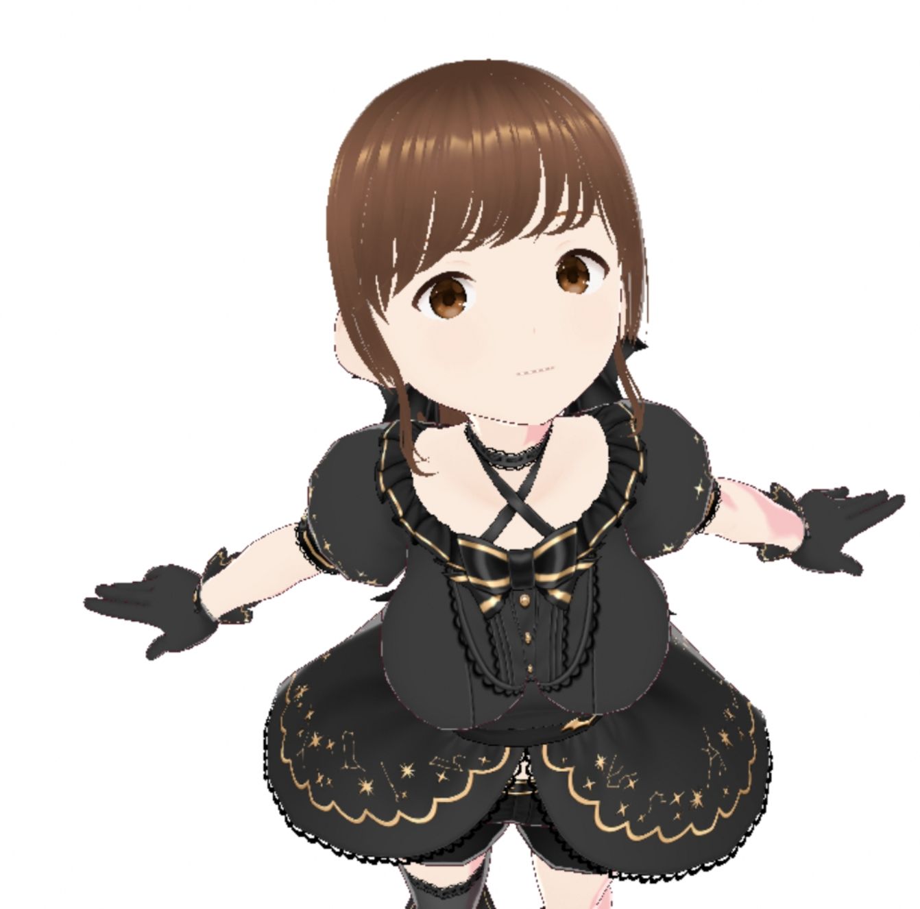 黒いドレスを着たお姉さん（セリフなし  3DCGモデル  イラスト集） サンプル2ページ目