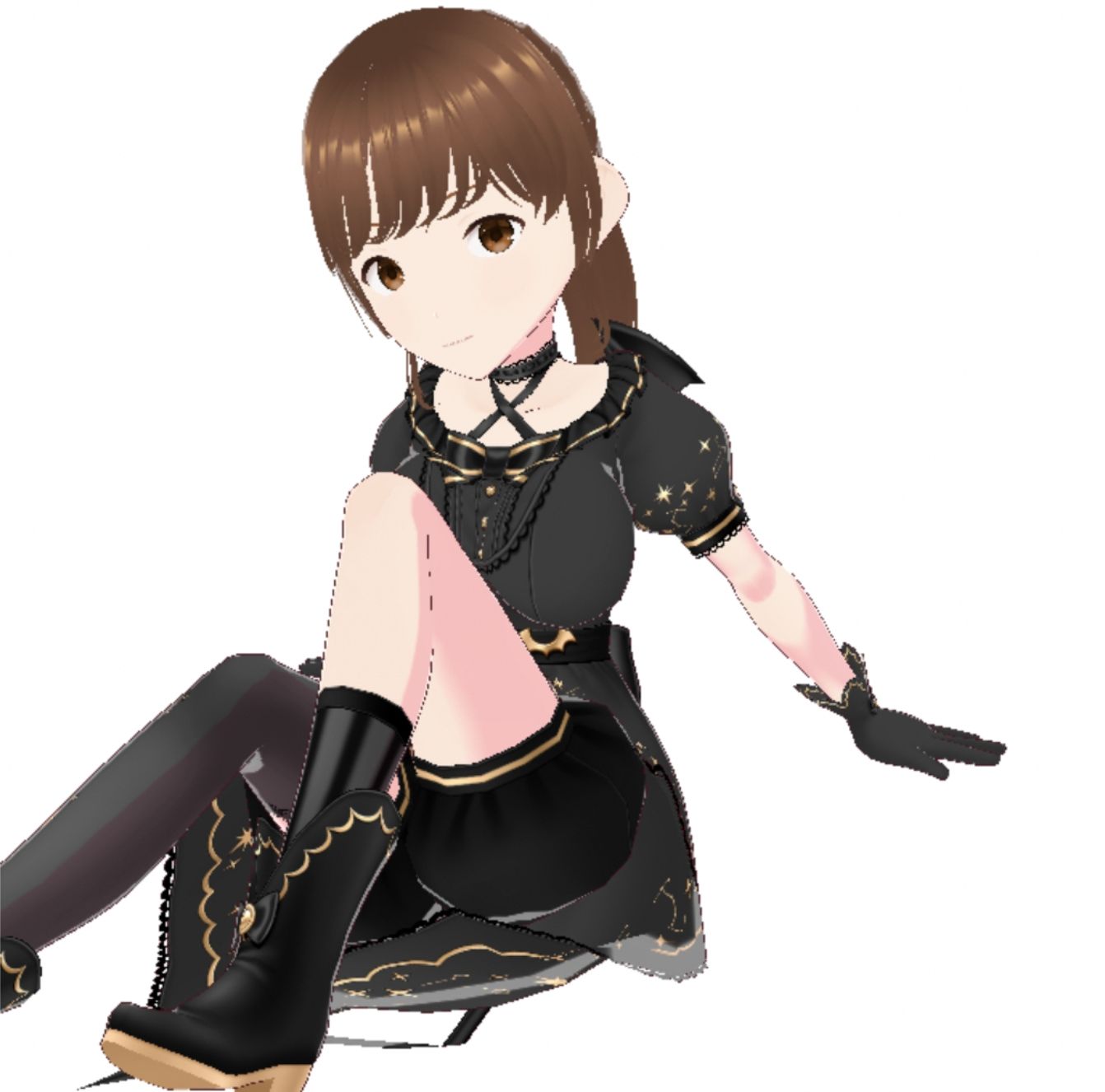 黒いドレスを着たお姉さん（セリフなし  3DCGモデル  イラスト集） サンプル3ページ目