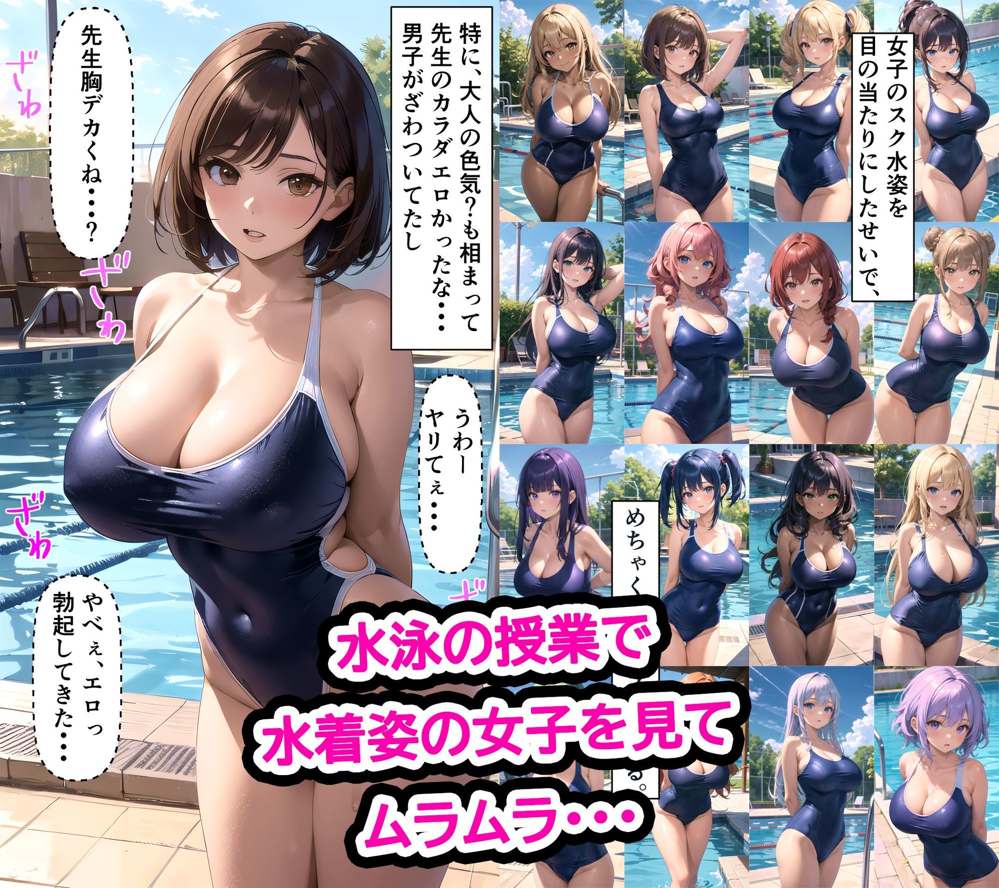 清楚系黒髪ショート巨乳美少女がヤリチンに処女を奪われる話 サンプル1ページ目