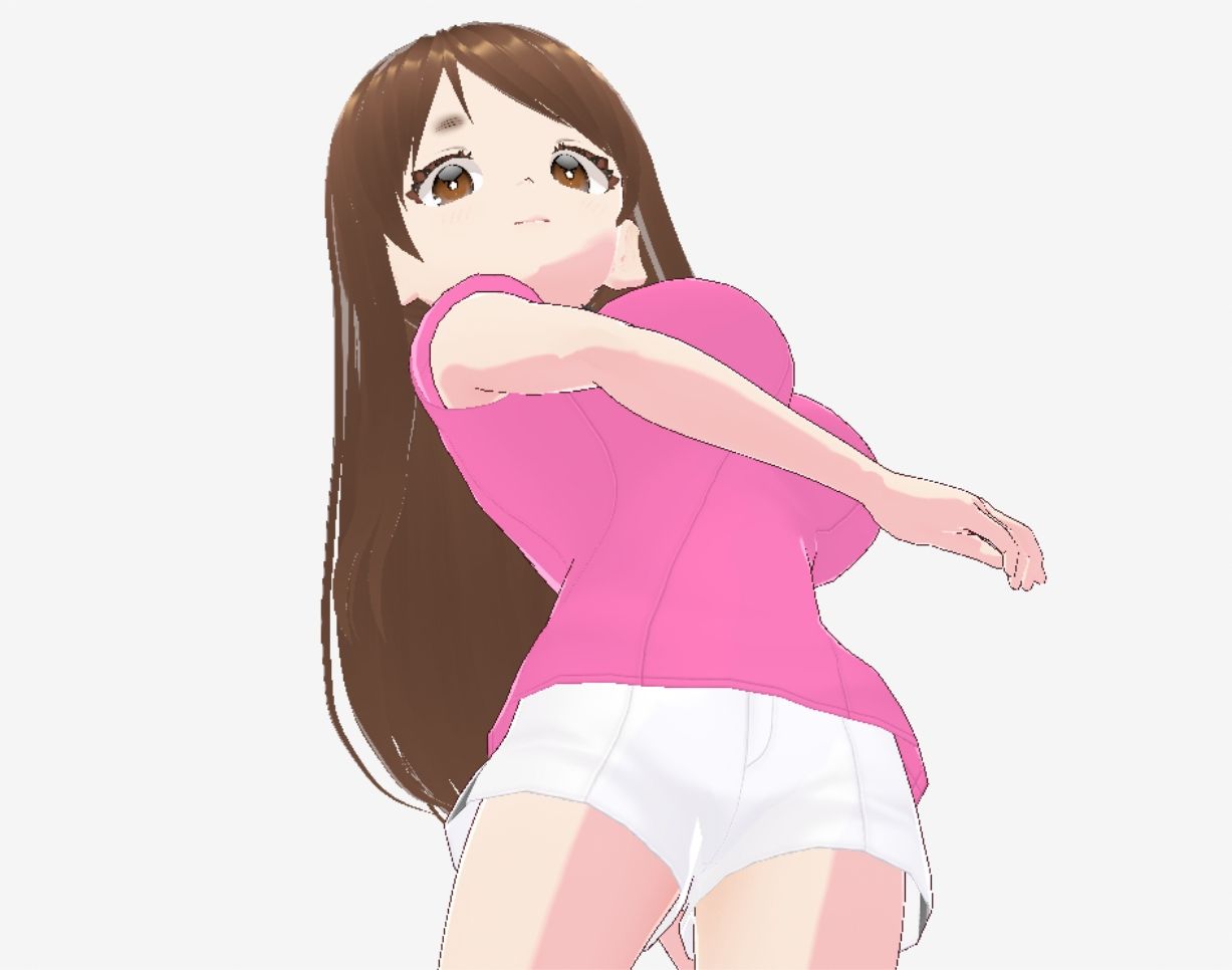 ピンクの洋服の美女が色々なポーズをとっている（セリフなし  3DCGモデル  イラスト集） サンプル4ページ目