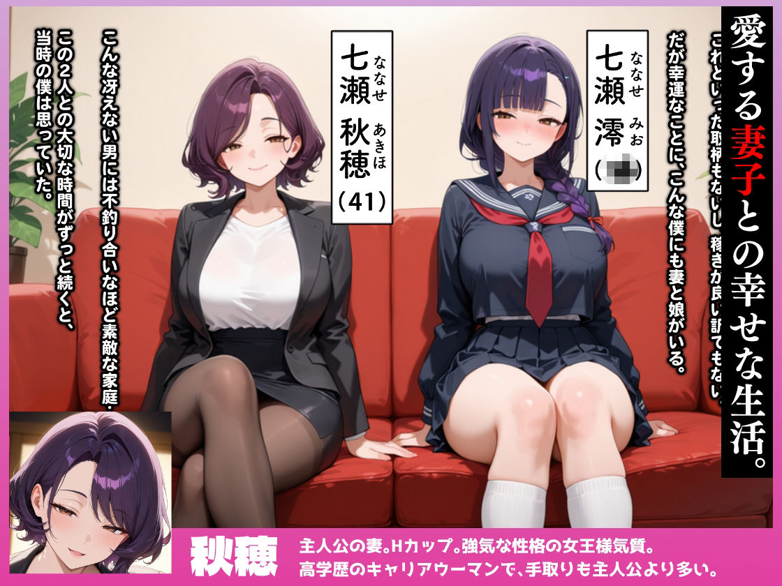 母娘陥落〜黒い巨根に奪われる家庭、寝取られた妻と娘に射精管理される僕〜 サンプル1ページ目