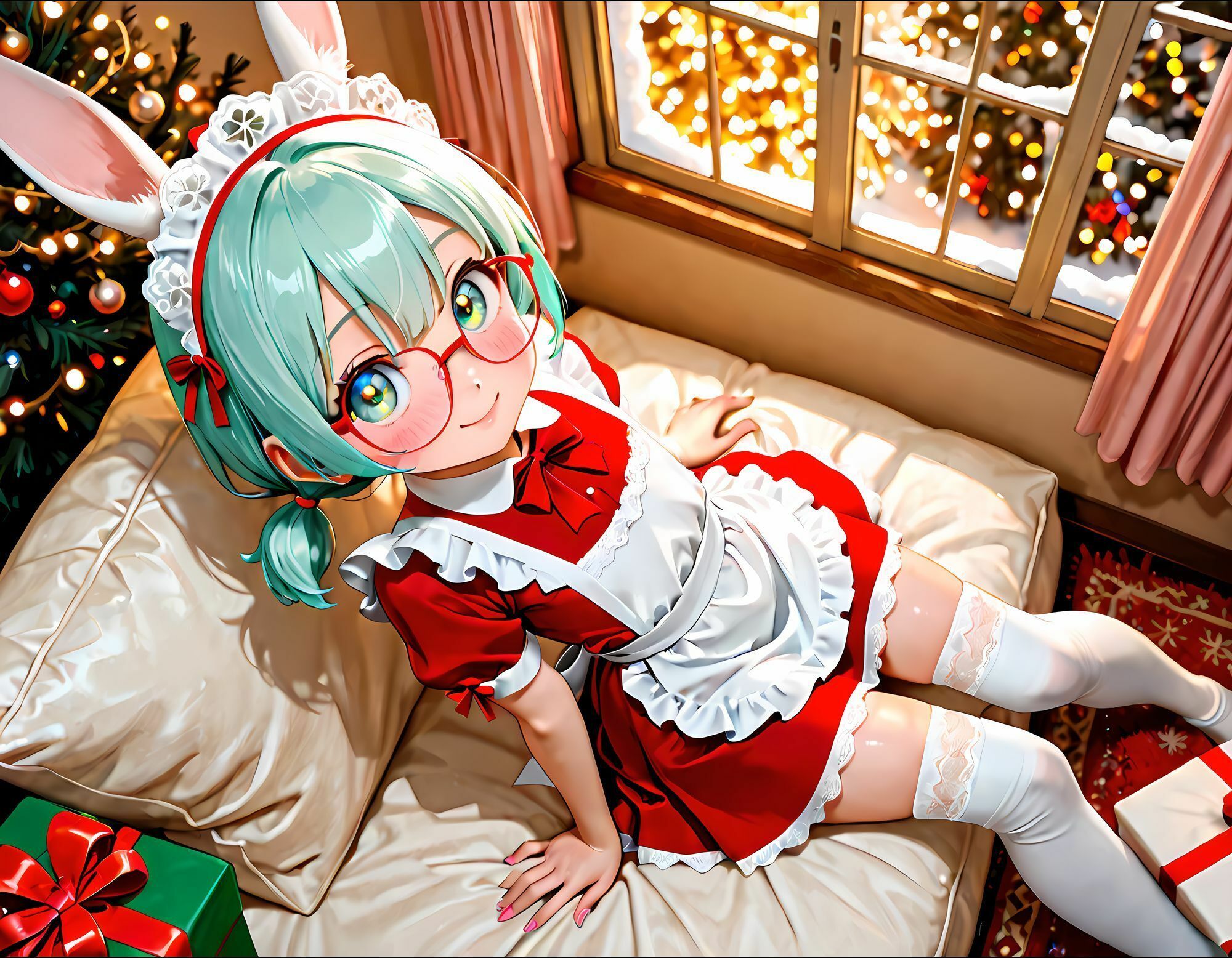 【おまけ動画付き】うさ耳娘たちのクリスマスメイドコスプレ  CGイラスト集・おまけ動画 サンプル1ページ目