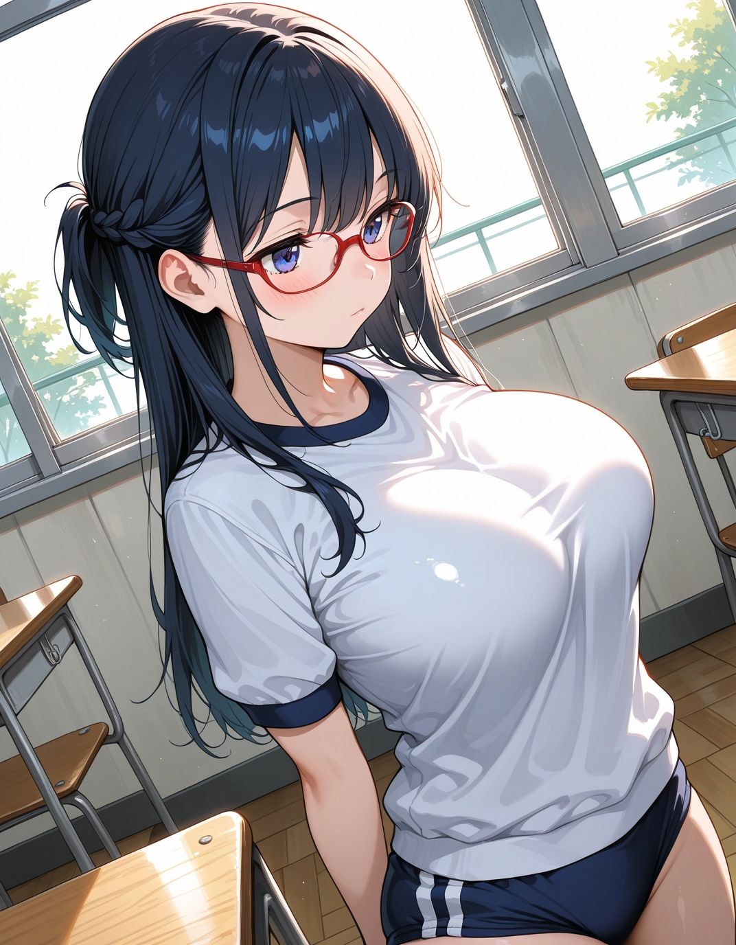 ブルマ日和。― 三つ編みメガネ女子編 ― サンプル9ページ目