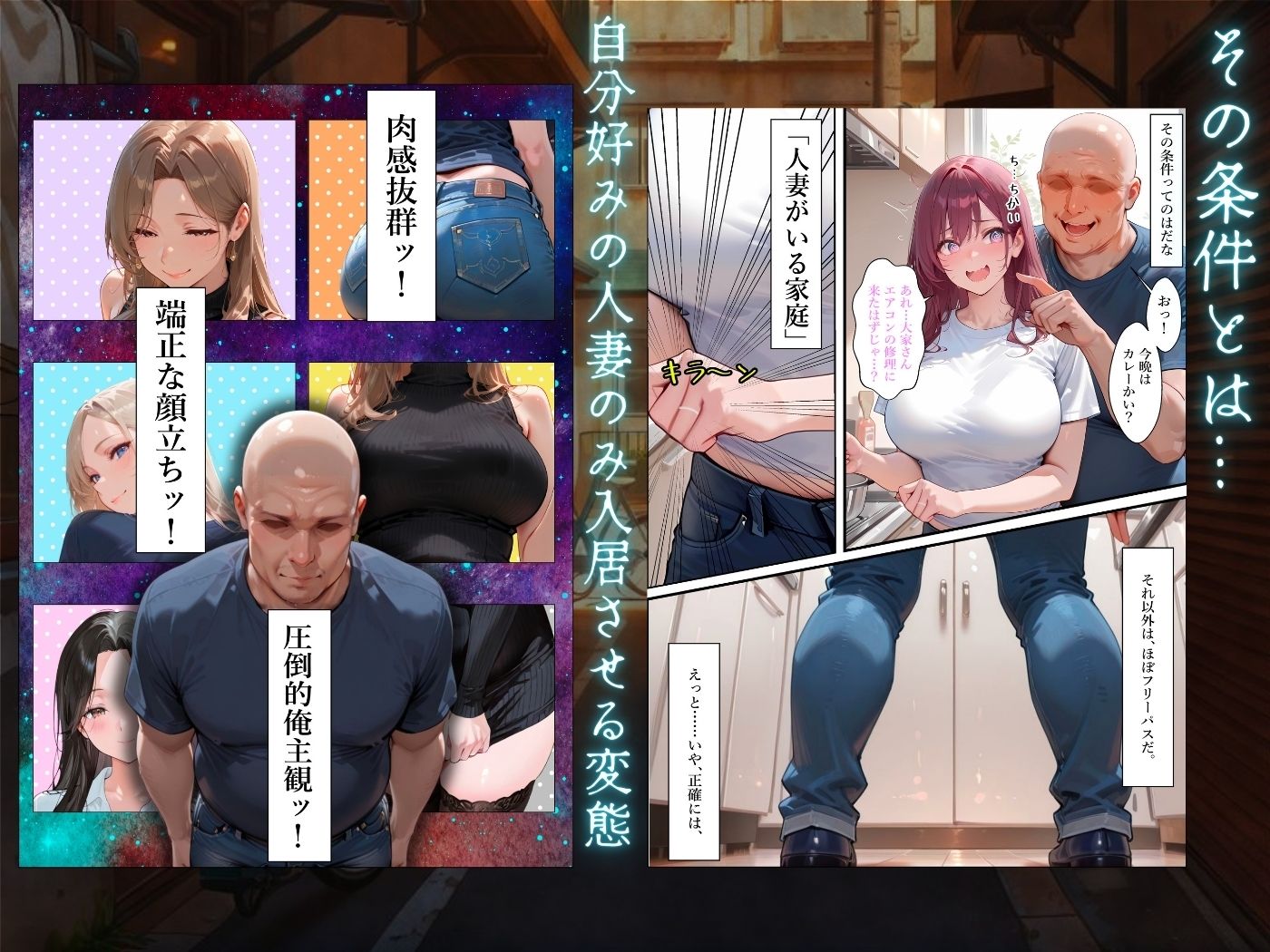 【4K高画質】人妻限定アパート〜大家のペットになった日編〜_総集編 1 サンプル2ページ目