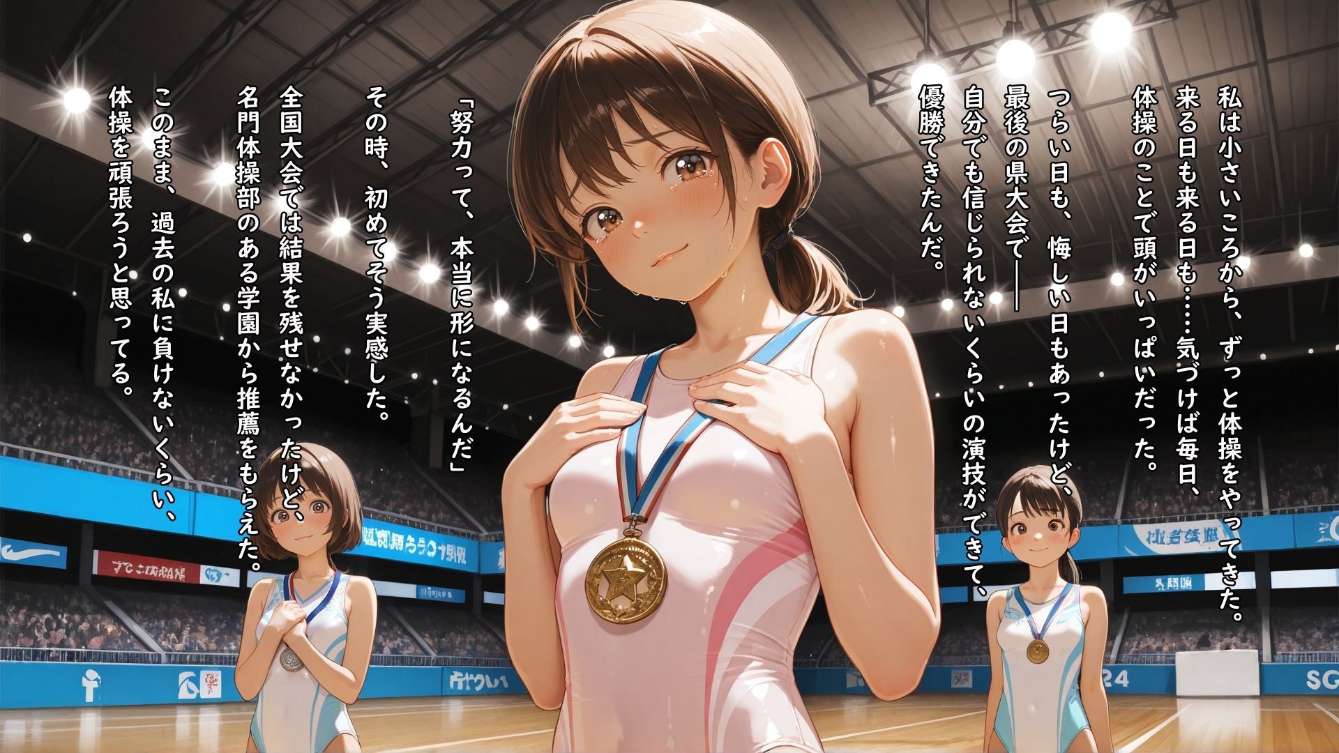 推薦で入部した新体操部の先輩に性玩具として敏感な性感帯を弄ばれ何回イってもやめてもらえない女の子 サンプル1ページ目