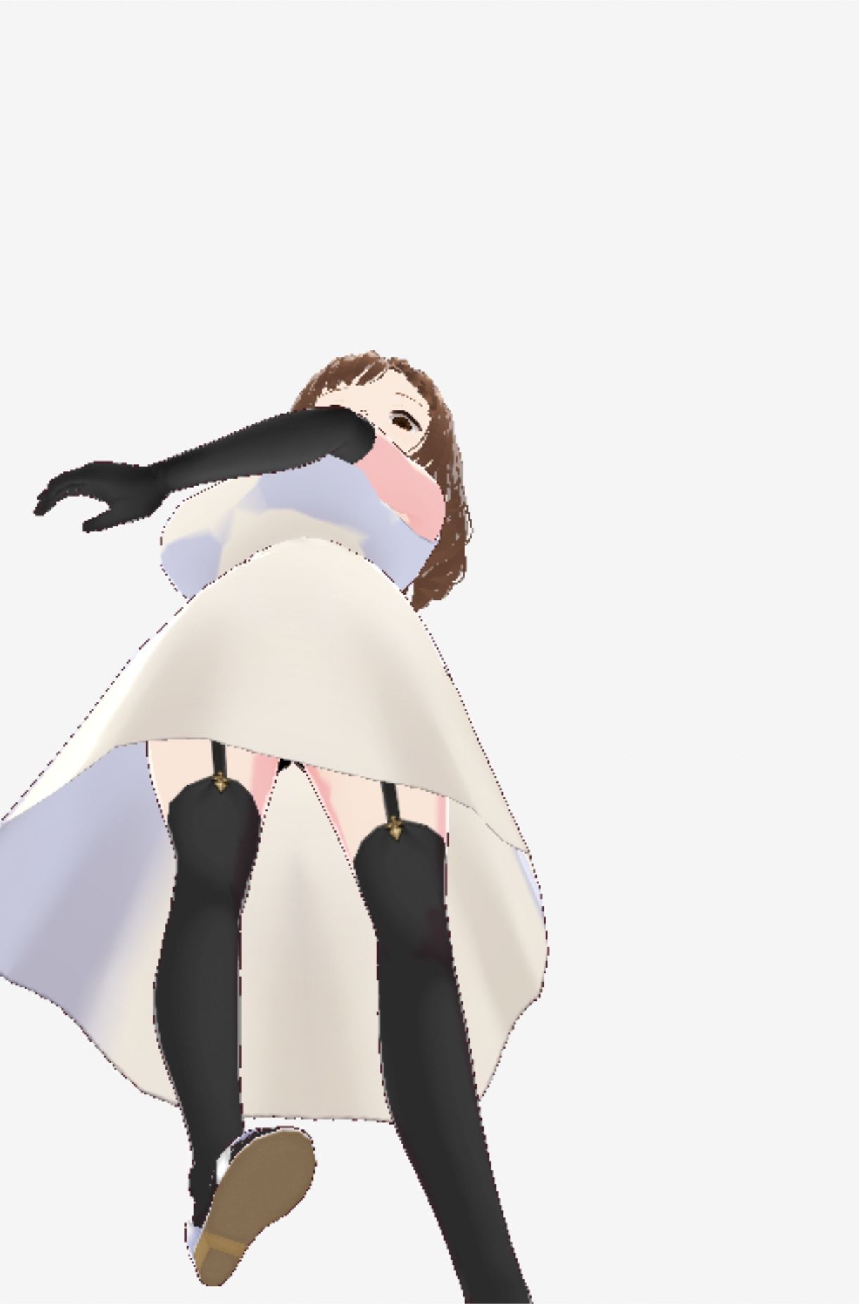 スカートの下にガーターストッキングを着たレディ（セリフなし  3DCGモデル  イラスト集） サンプル3ページ目