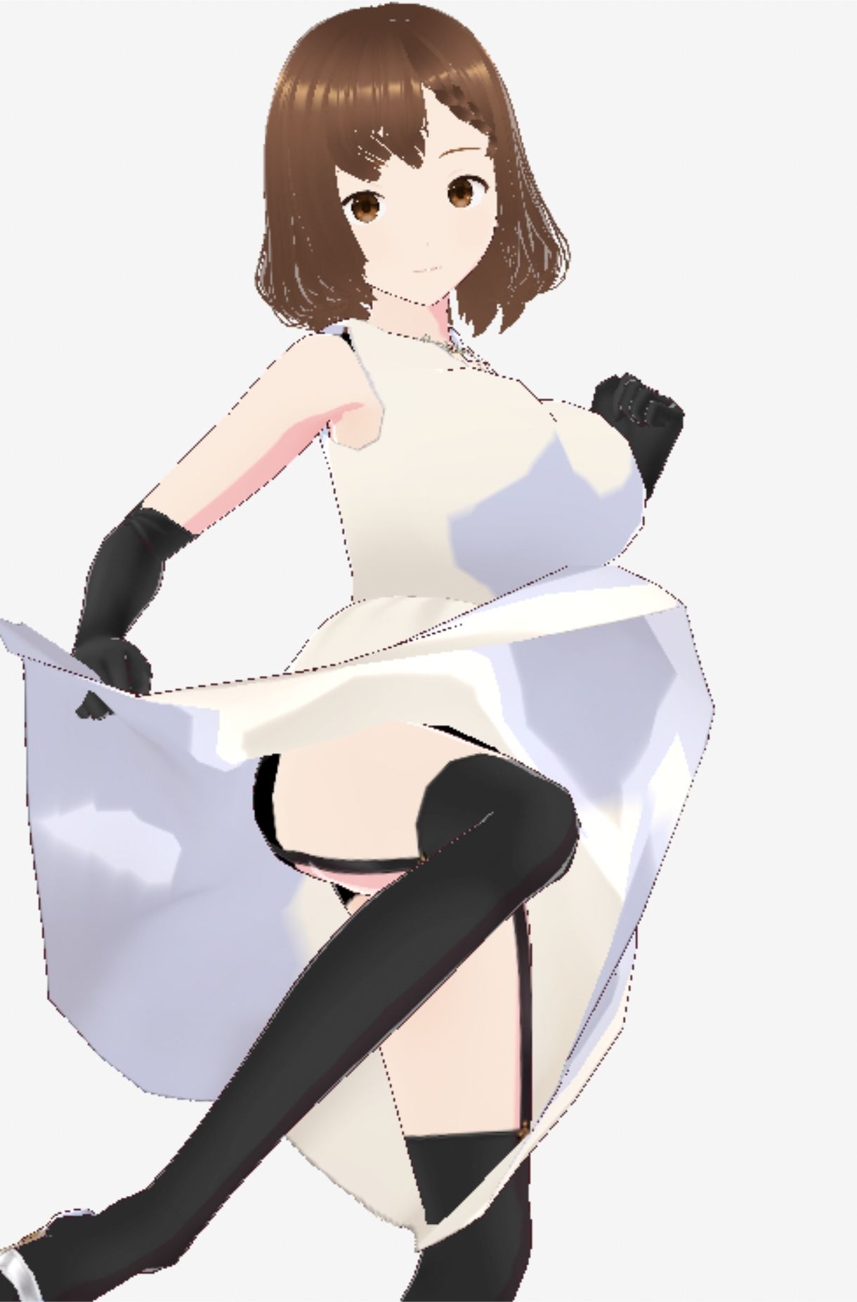 スカートの下にガーターストッキングを着たレディ（セリフなし  3DCGモデル  イラスト集） サンプル9ページ目